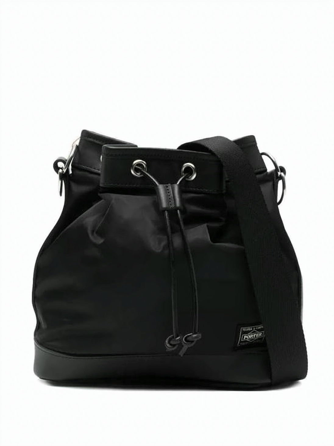 Drawstring Black Tote Bag