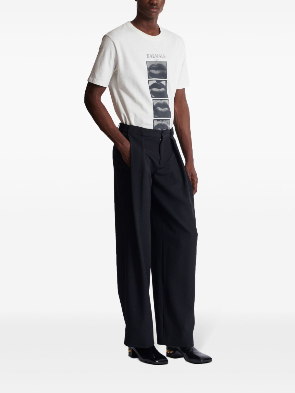 Mid-Rise Black Virgin Wool Trousers