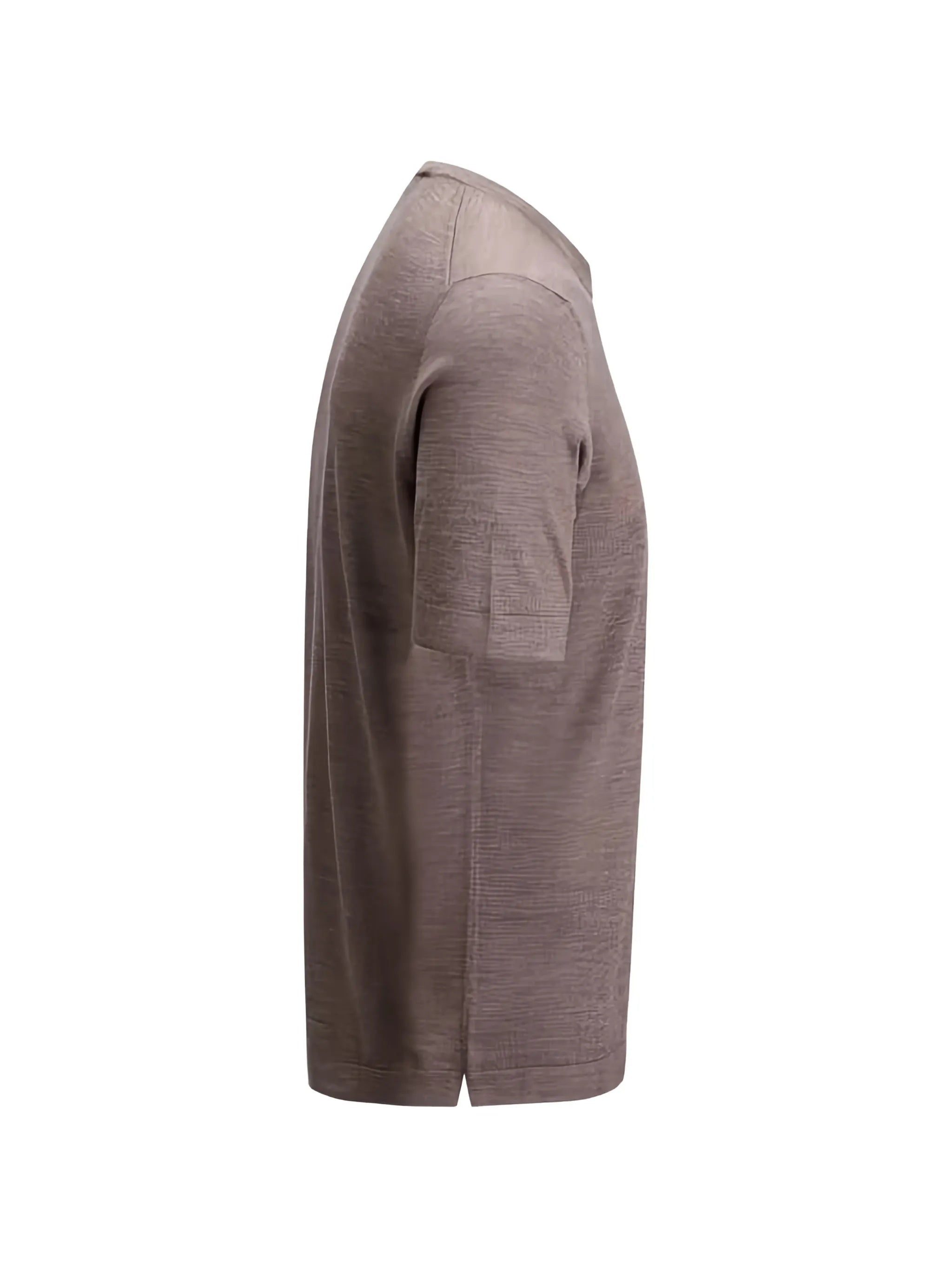 Paricollo Short-Sleeved Textured Crew Neck Top