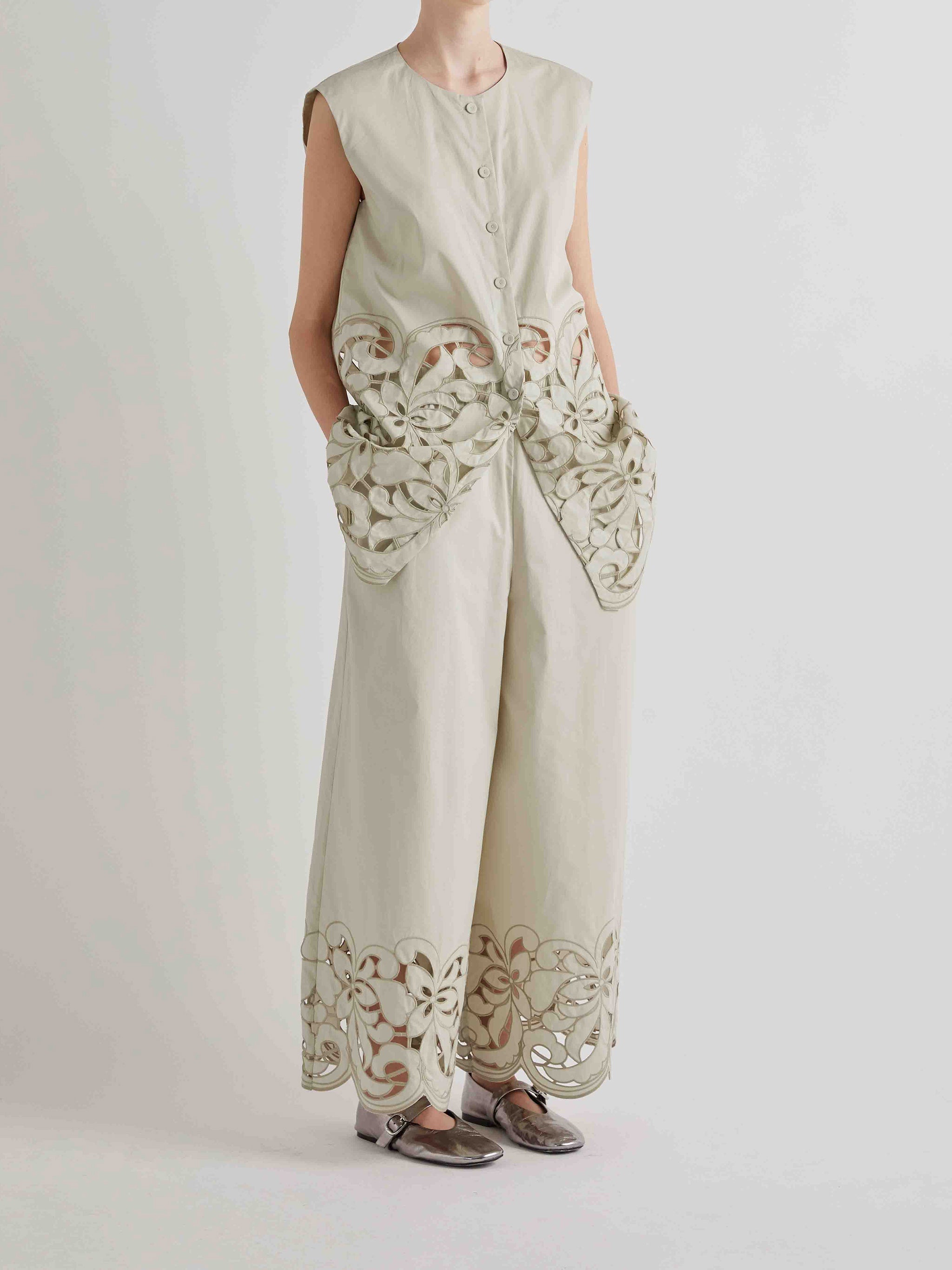 Floral Embroidered Cotton Top