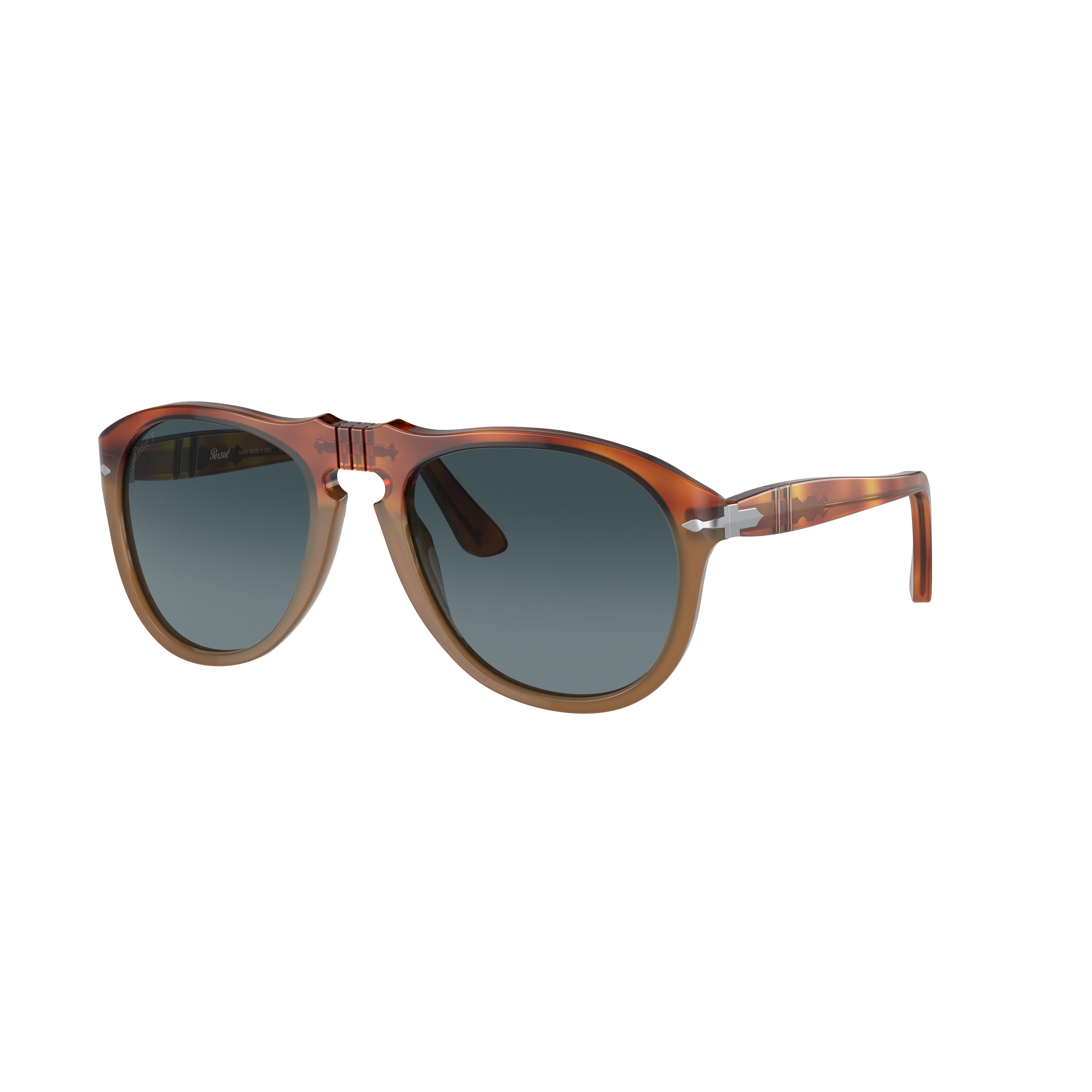 0po0649 Rounded Tortoiseshell Sunglasses with Keyhole Bridge