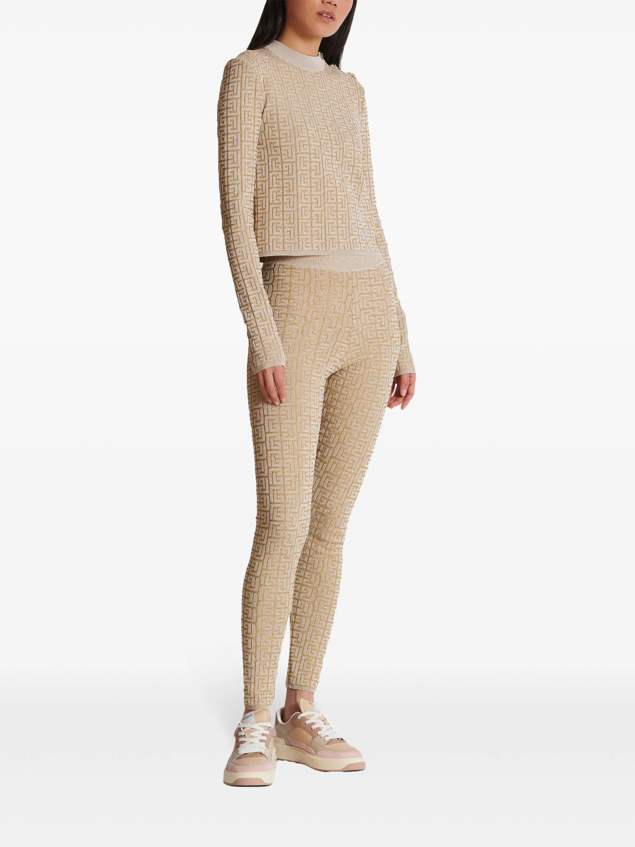 Neutral Leggings High-Waisted Knit Leggings