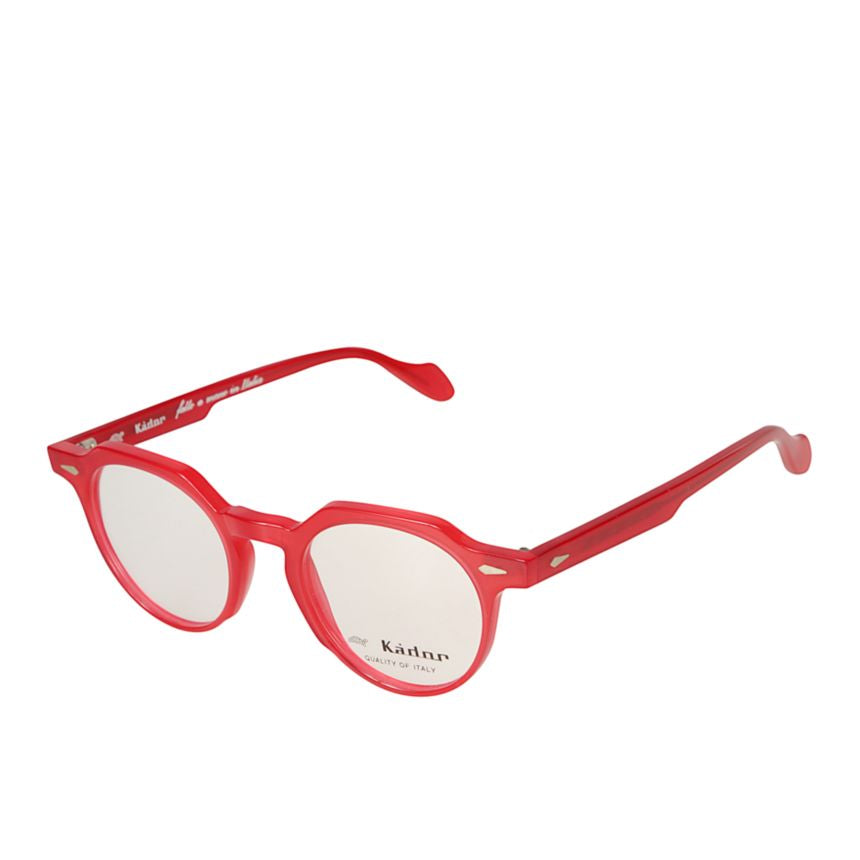 Amadeus Translucent Red Frame Sunglasses with Angular Edges