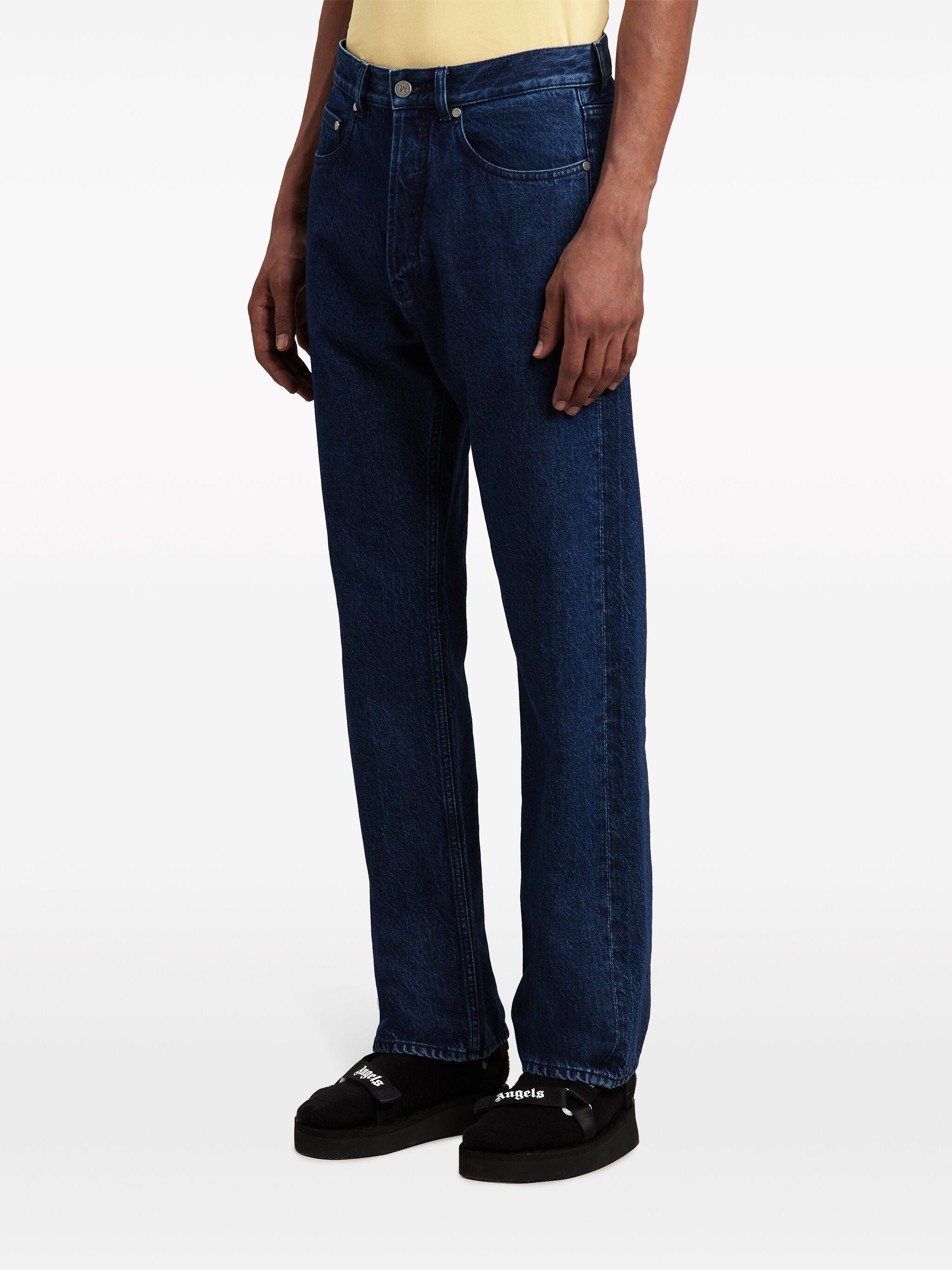 Dark Blue Classic Logo Cotton Denim Jeans