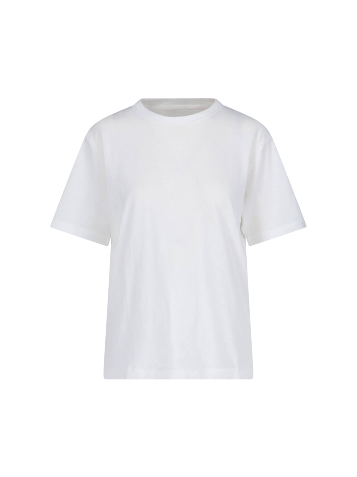 "Mae" T-Shirt, White Cotton, Crew Neck