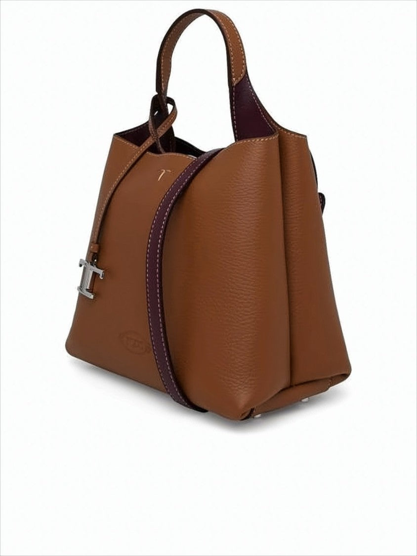 Structured Brown Calf Leather Tote Bag