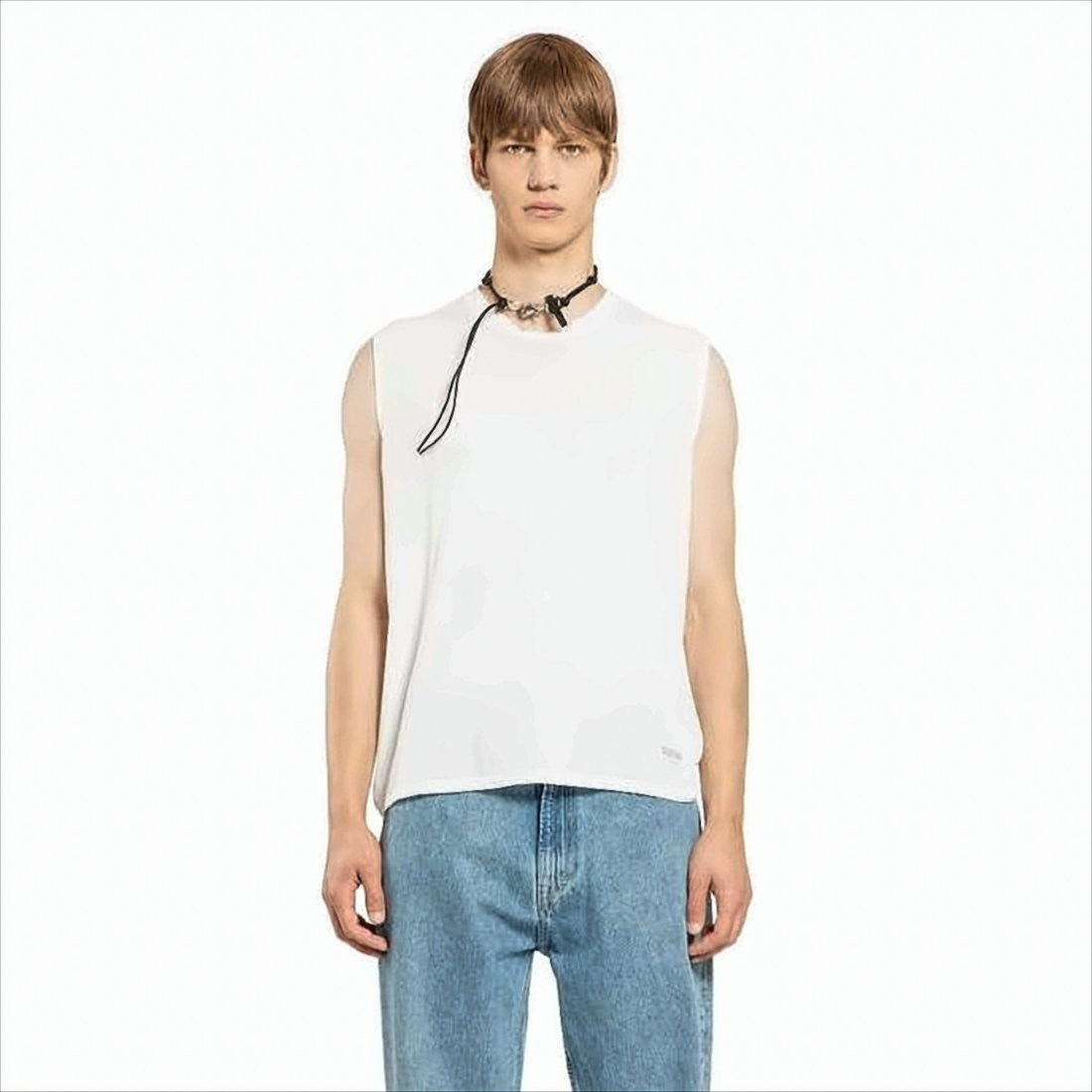 Relaxed Fit Sleeveless Cotton Top