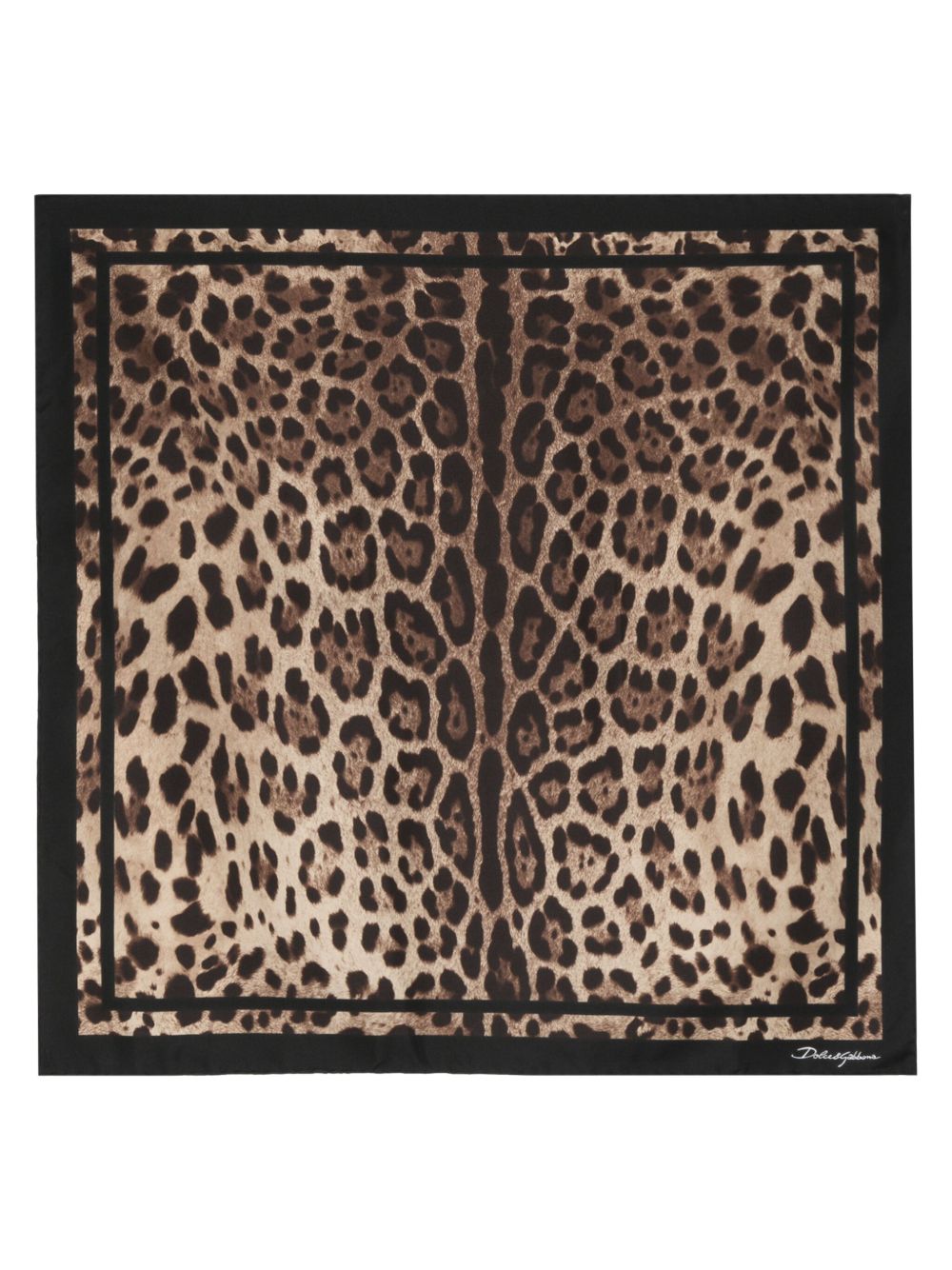 Rectangular Leopard Print Silk Scarf