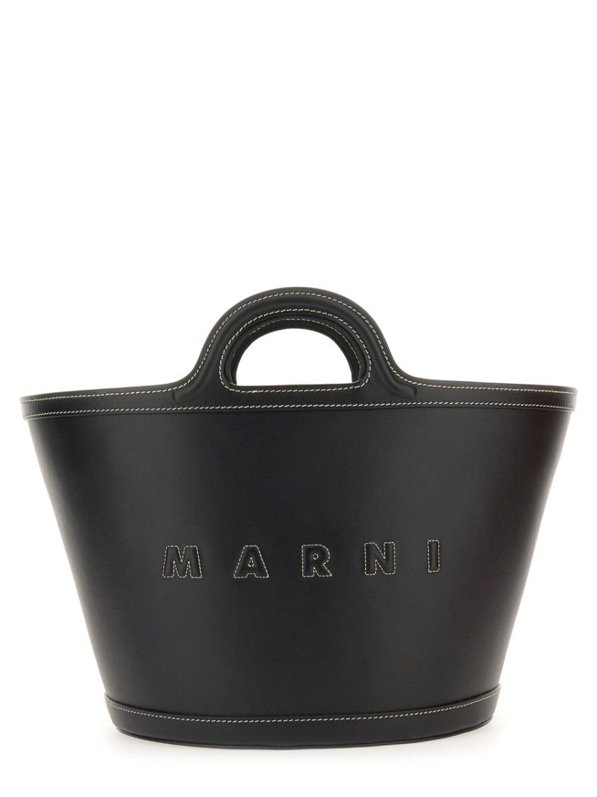 Structured Black Shoulder Bag With Double Top Handle