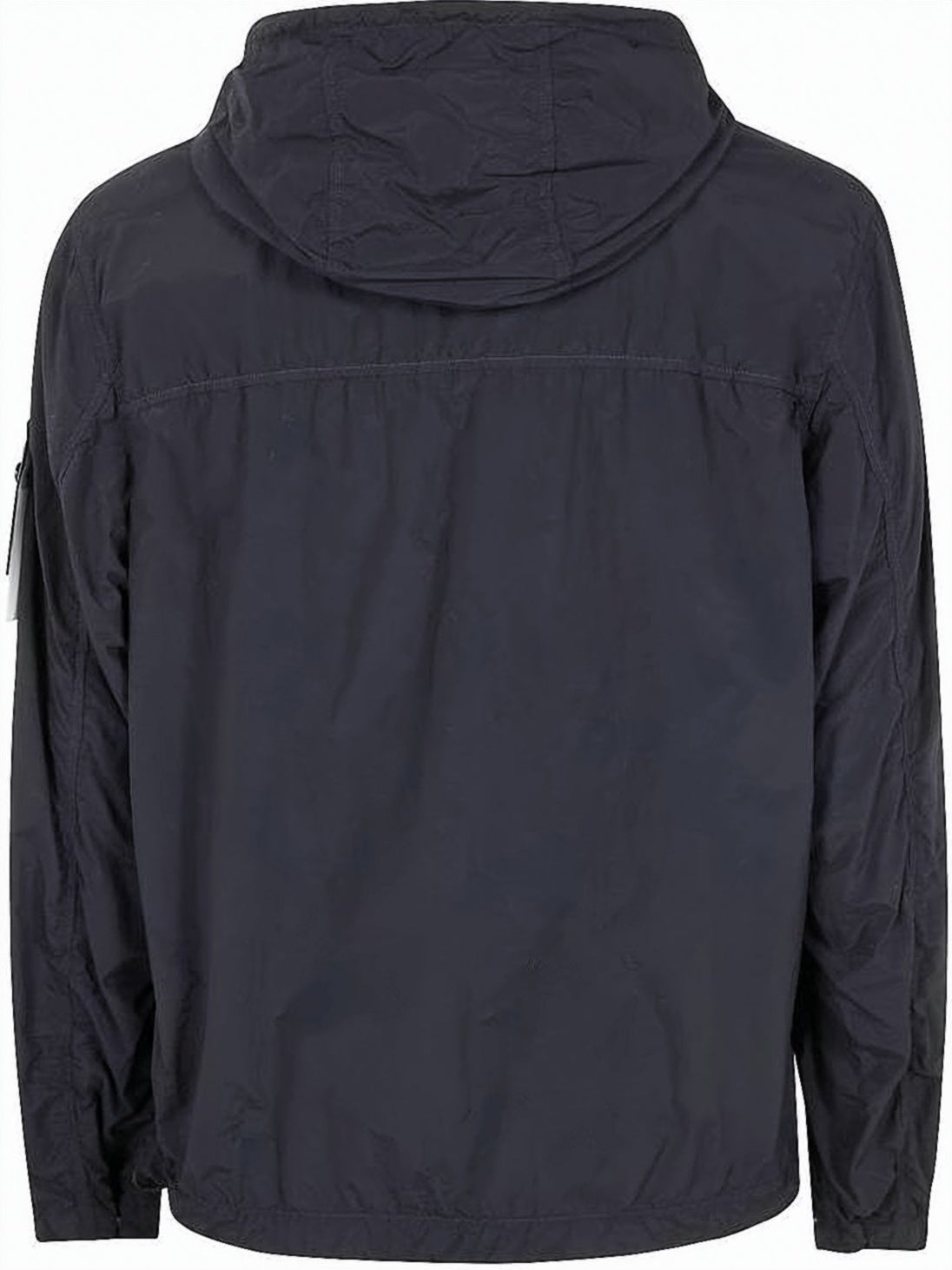 Minimalist Black Hooded Jacket with Zipper Closure