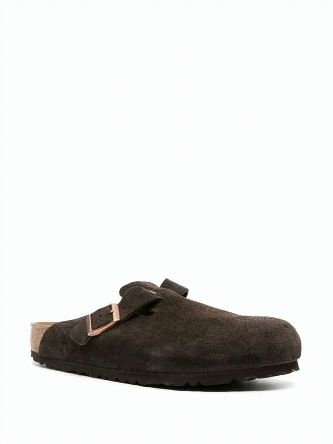 Suede Mule Slippers With Adjustable Strap