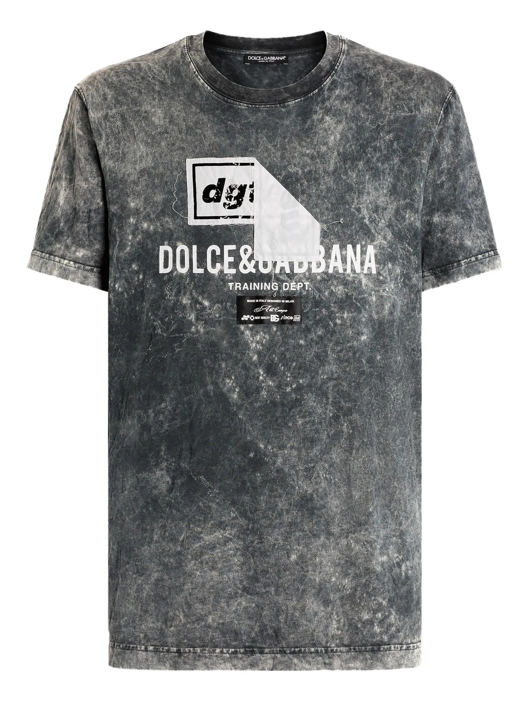 Washed Textured Cotton Layered Graphic T-Shirt