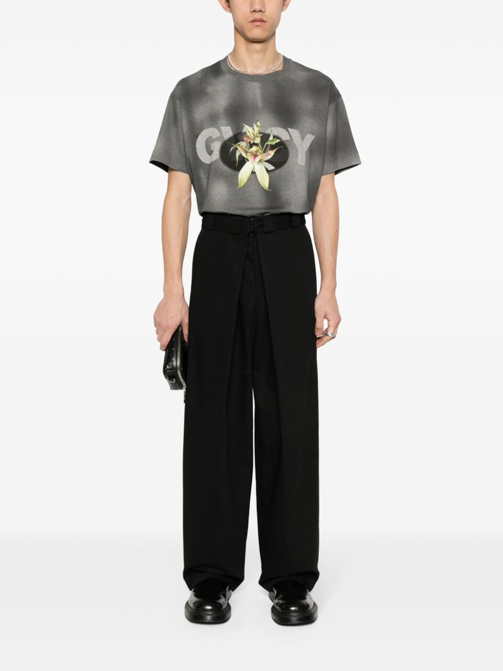 Faded Black and Multicolor Cotton Jersey T-Shirt