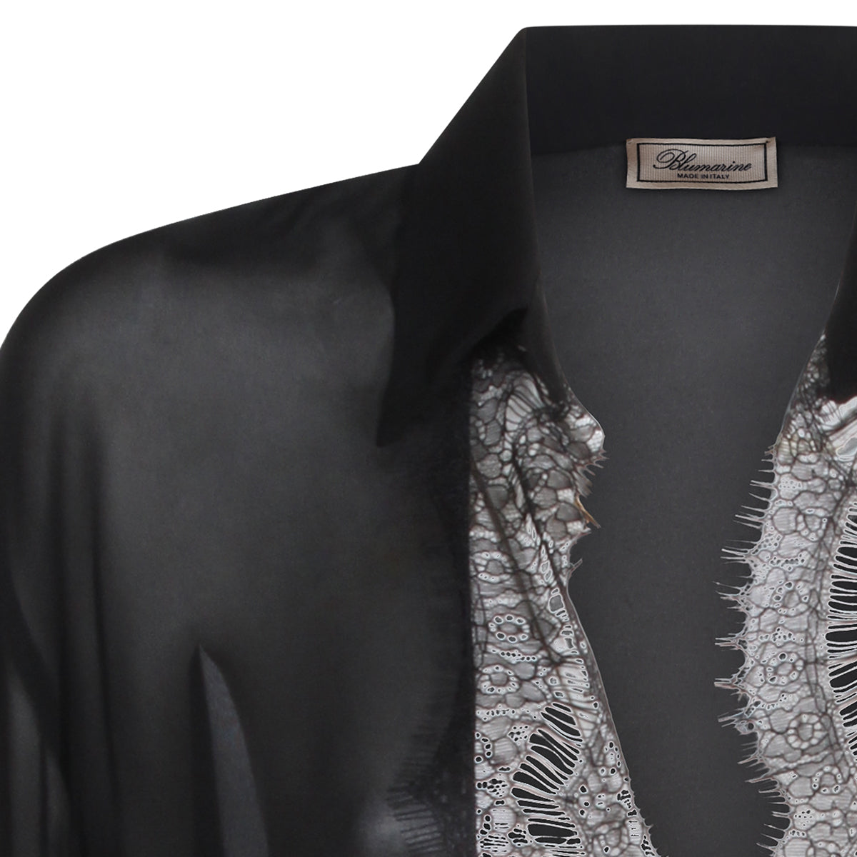 Black Viscose Lace Shirt