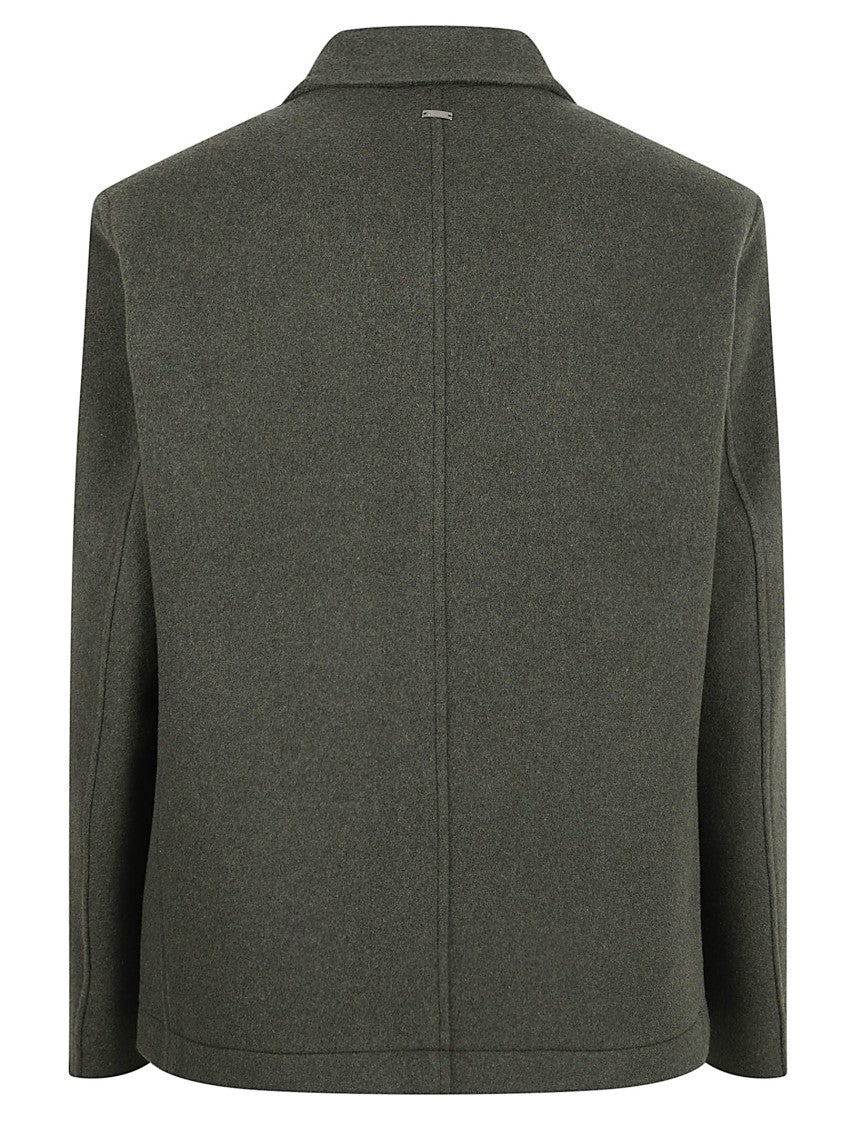 Double-Layered Wool Jacket With Twill Texture
