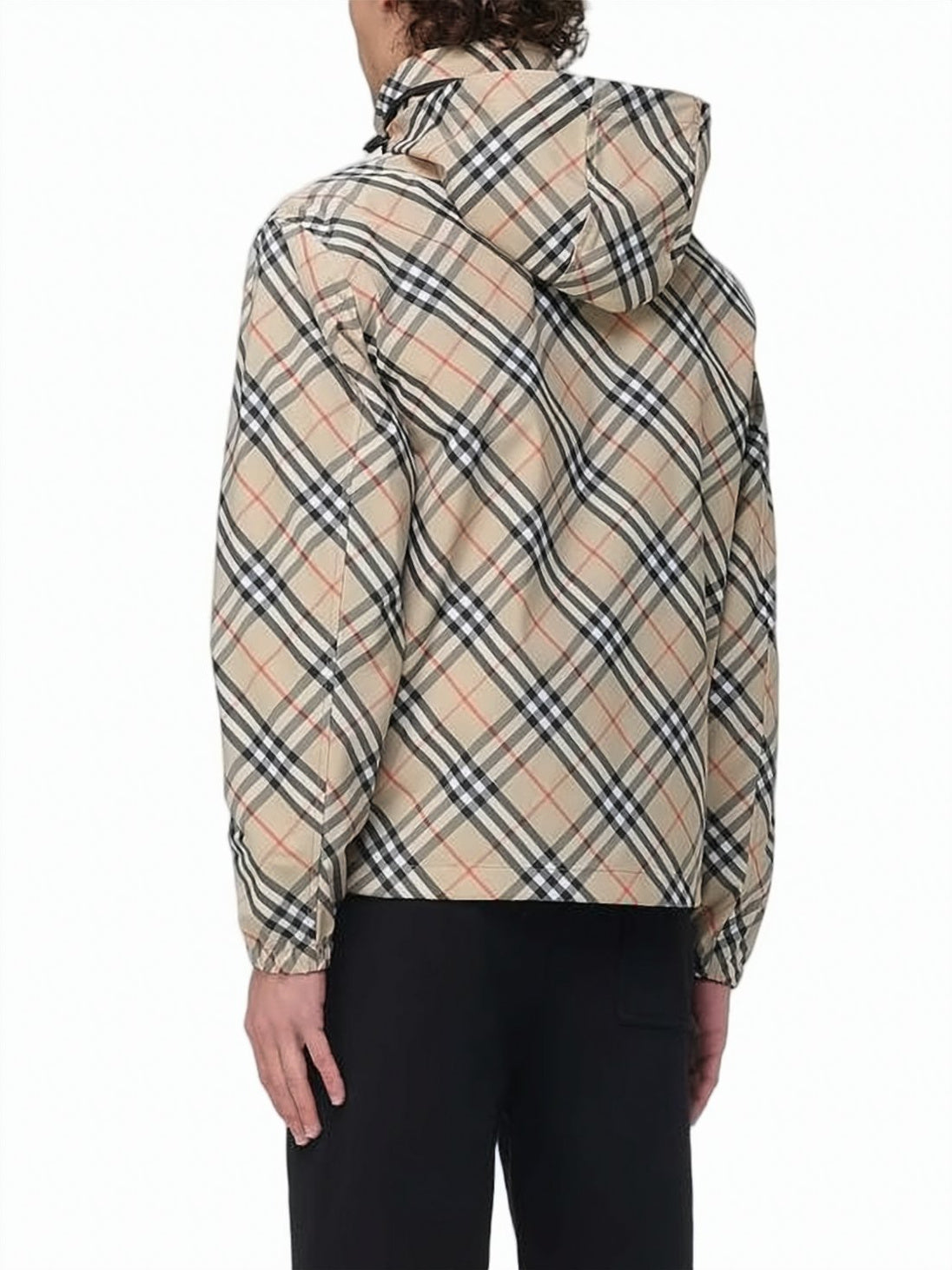 Burberry Check Pattern Nylon Windbreaker Jacket