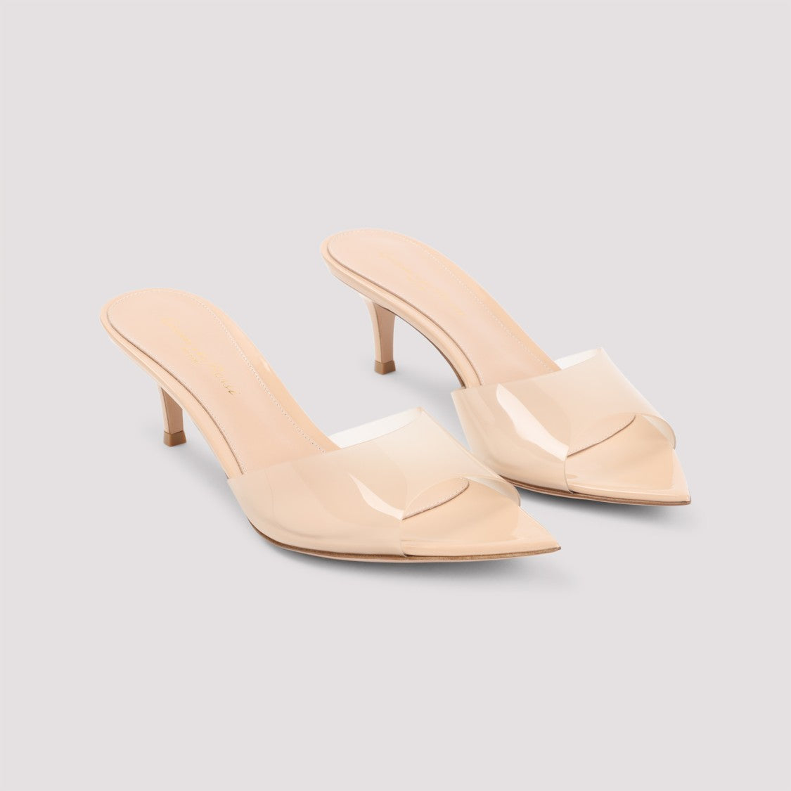 Pointed Toe Mules With Semi-Sheer Strap