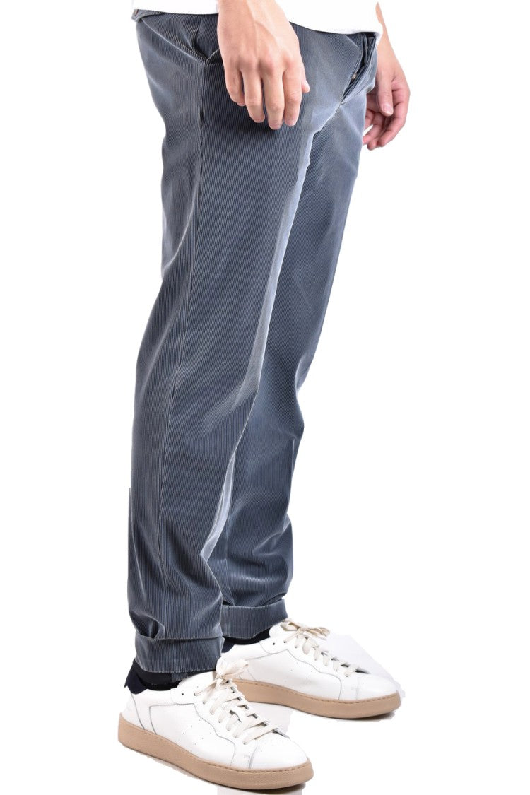 Tailored Grey Trousers With Subtle Pinstripe Design