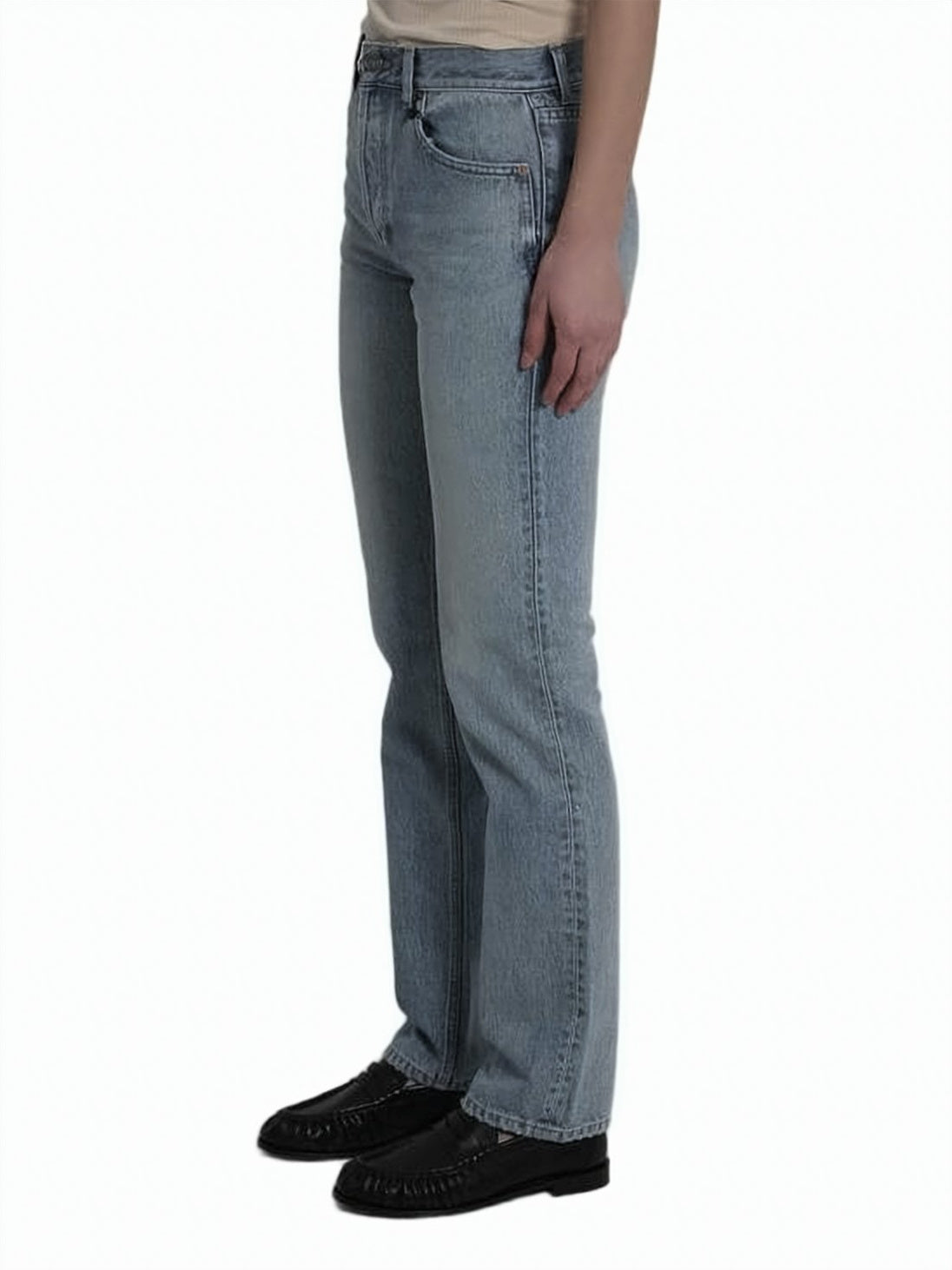 Light Blue Straight-Leg Denim Pants