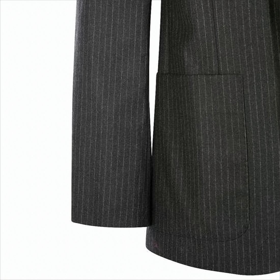 Pinstripe Tailored Suit Jacket with Classic Notch Lapel