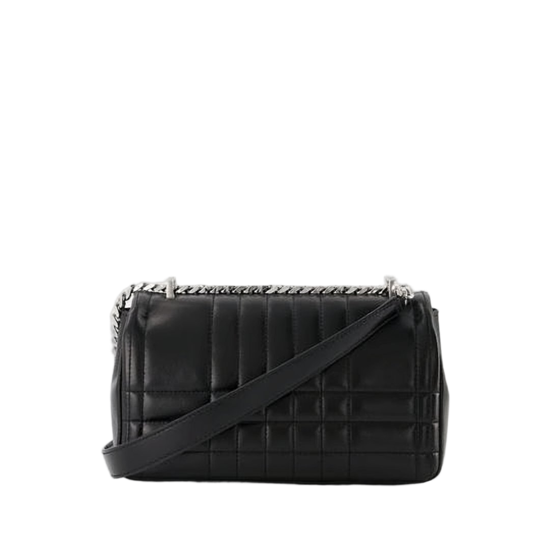 Quilted Leather Crossbody Bag with Chain Strap