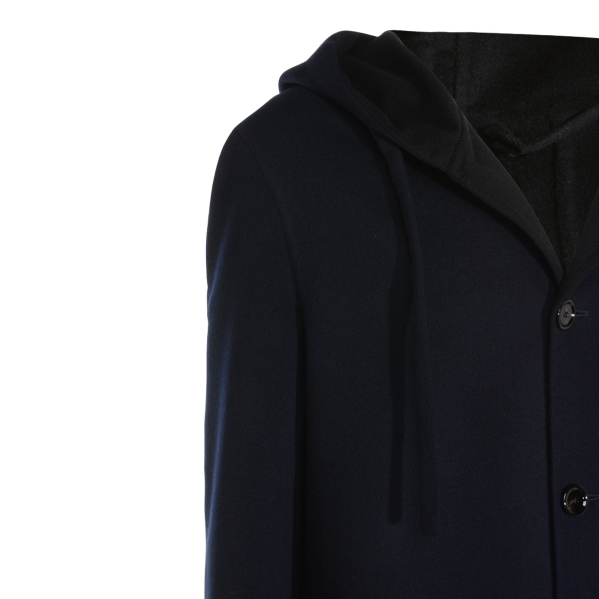 Hooded Coat with Button-Up Front