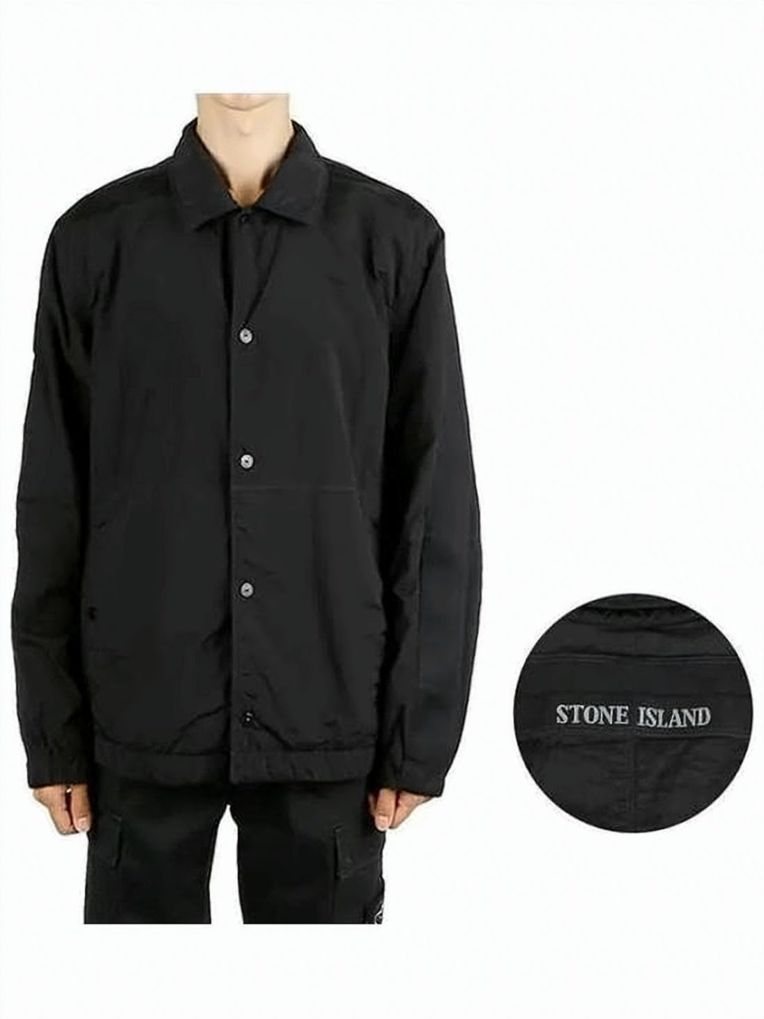 Minimalistic Black Jacket with Classic Collar