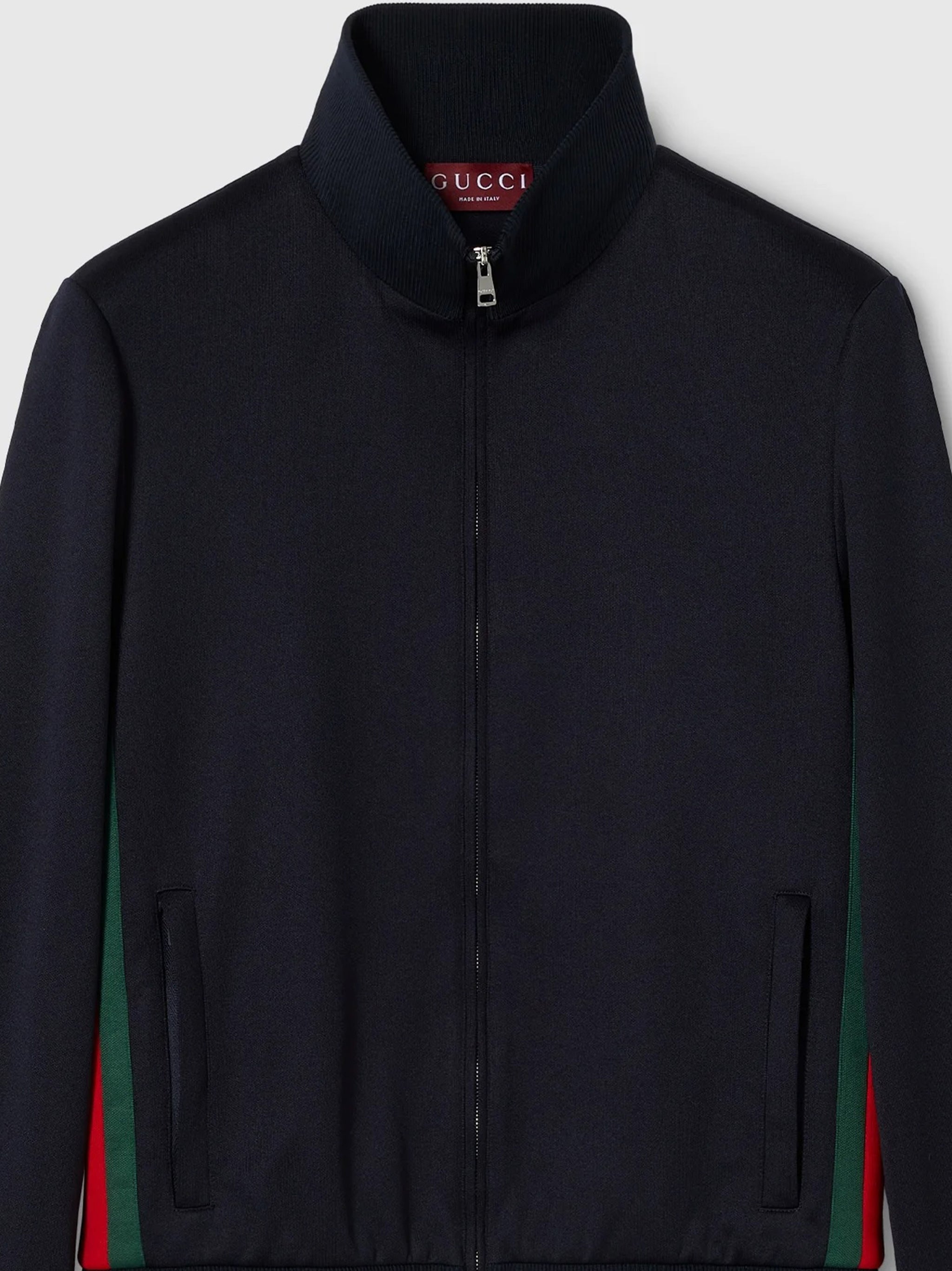 Black Fitted Full Zip High Jacket
