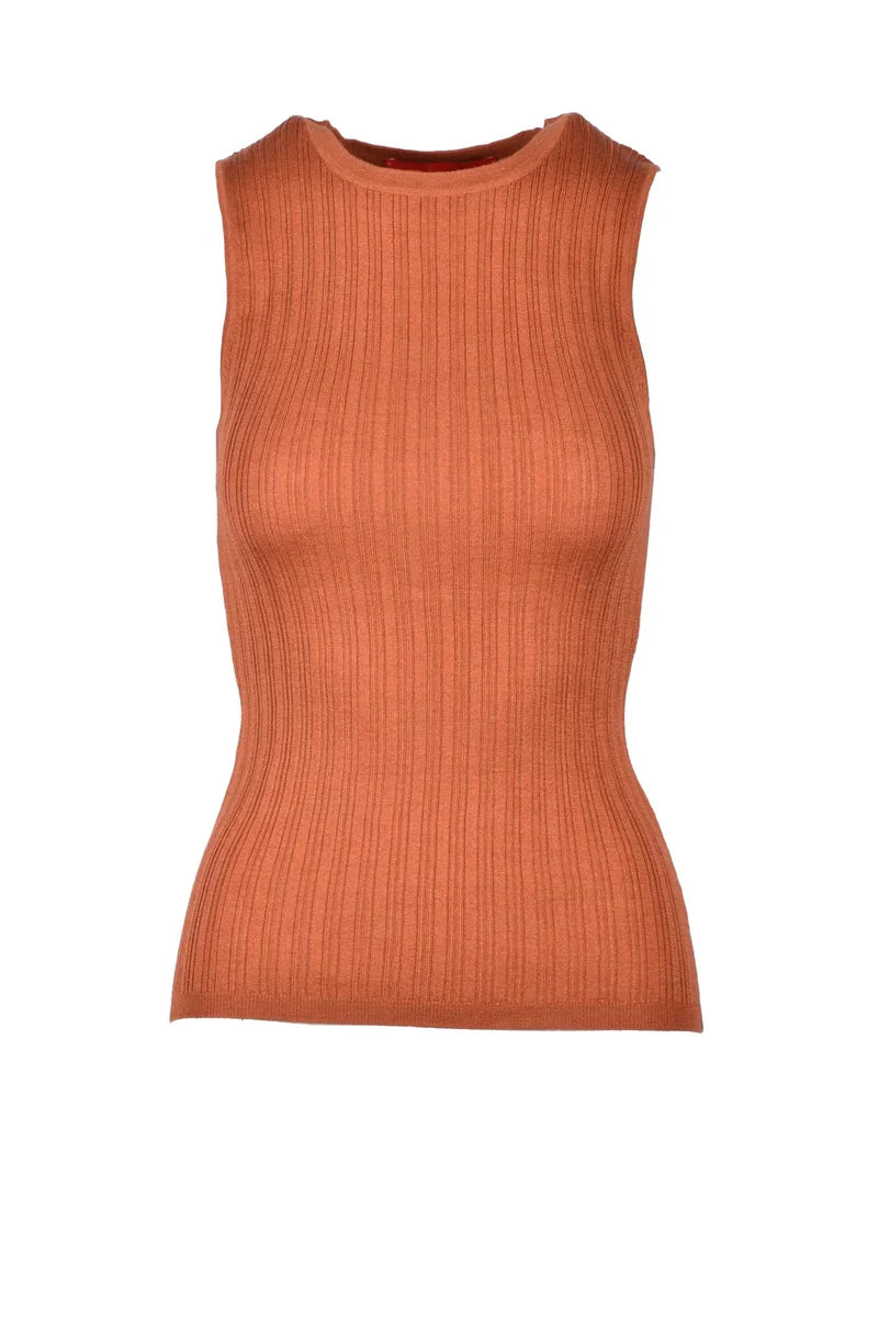 Silk/Cashmere Top - Cognac