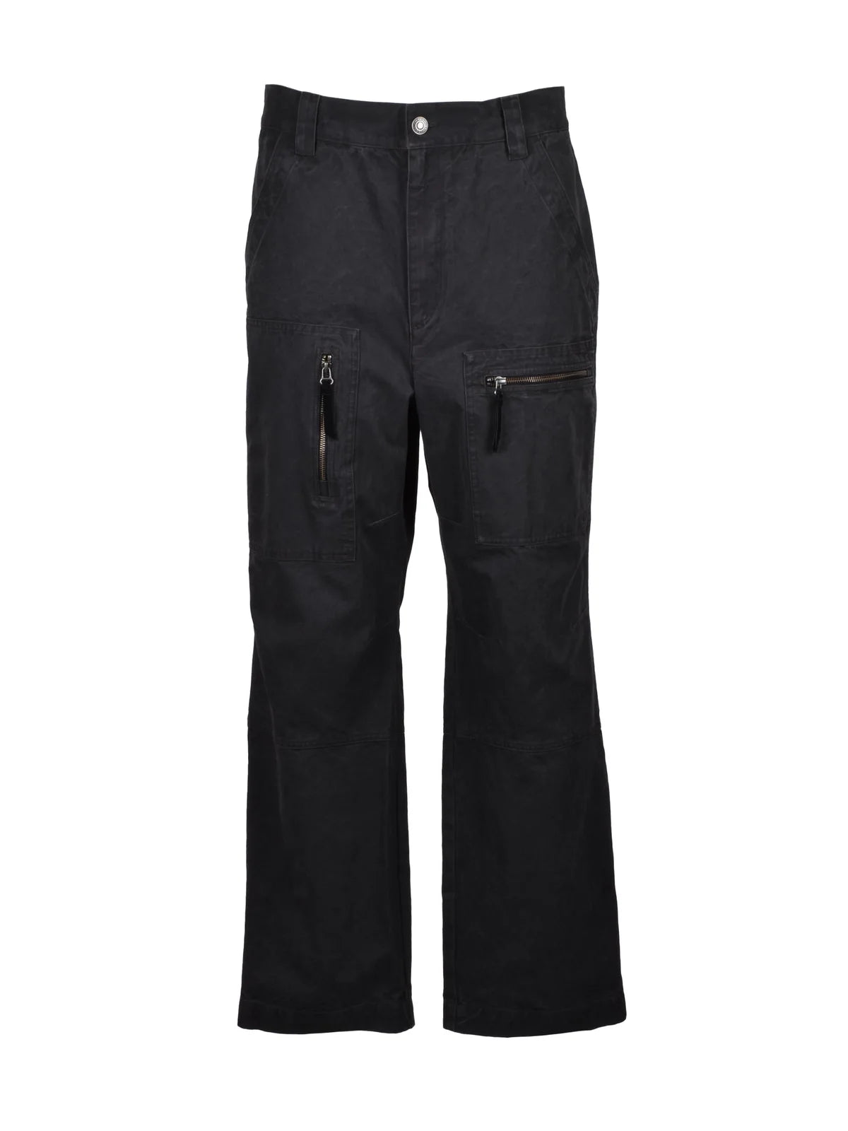 Straight-Leg Trousers with Zippered Pockets