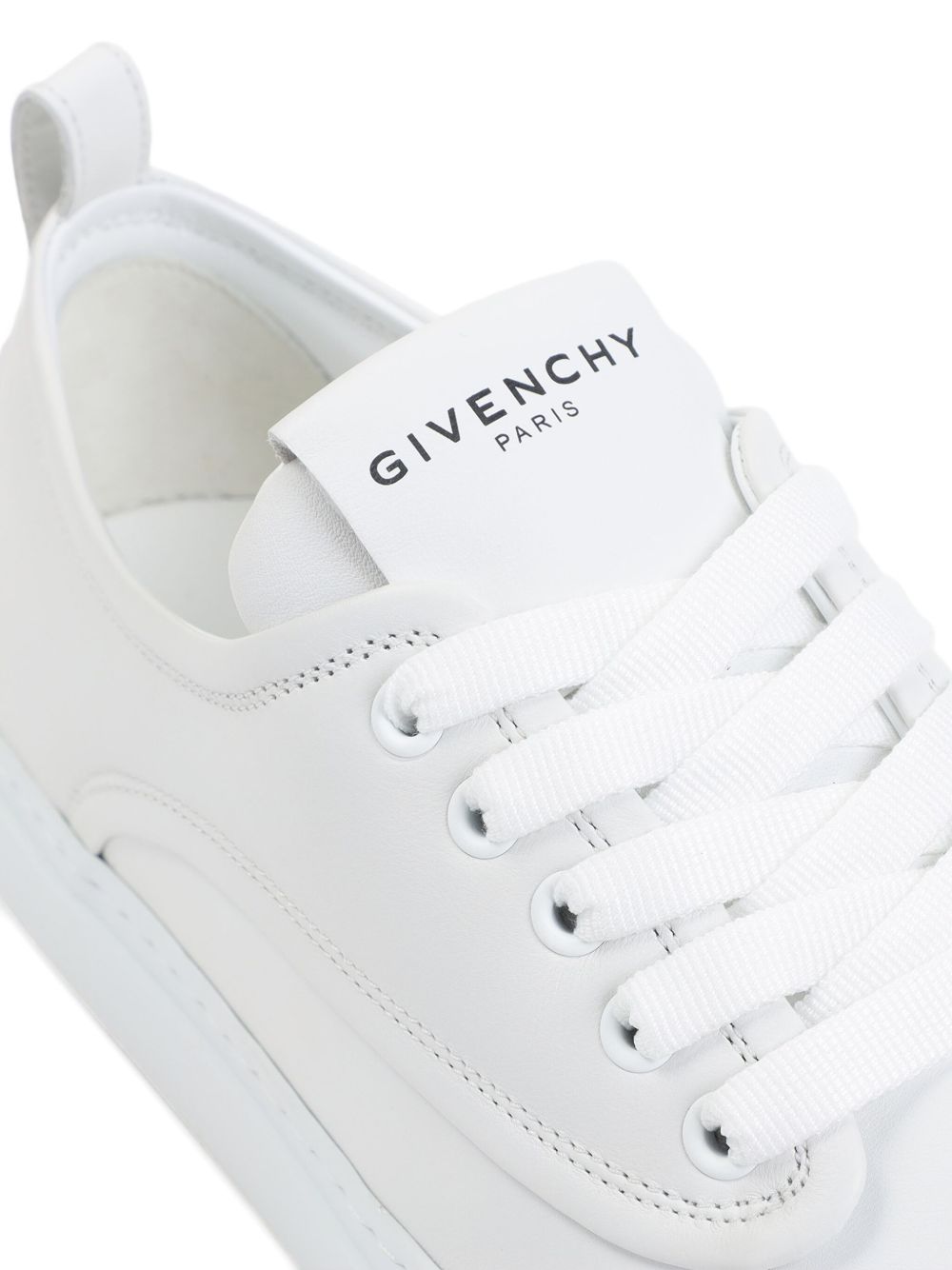 White Calf Leather Flat Shoes