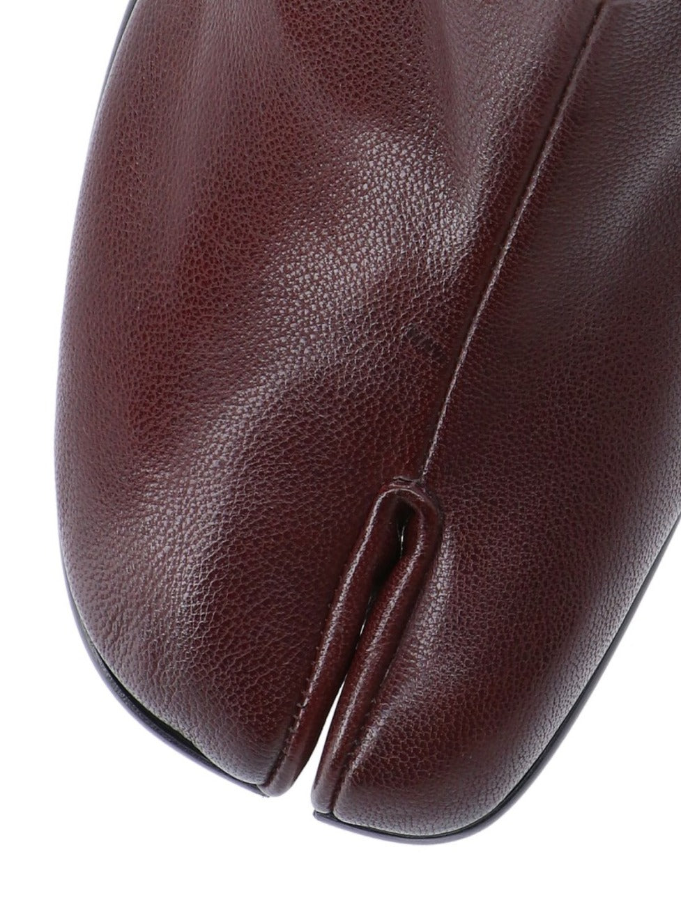 Ankle-High Split-Toe Brown Leather Boots