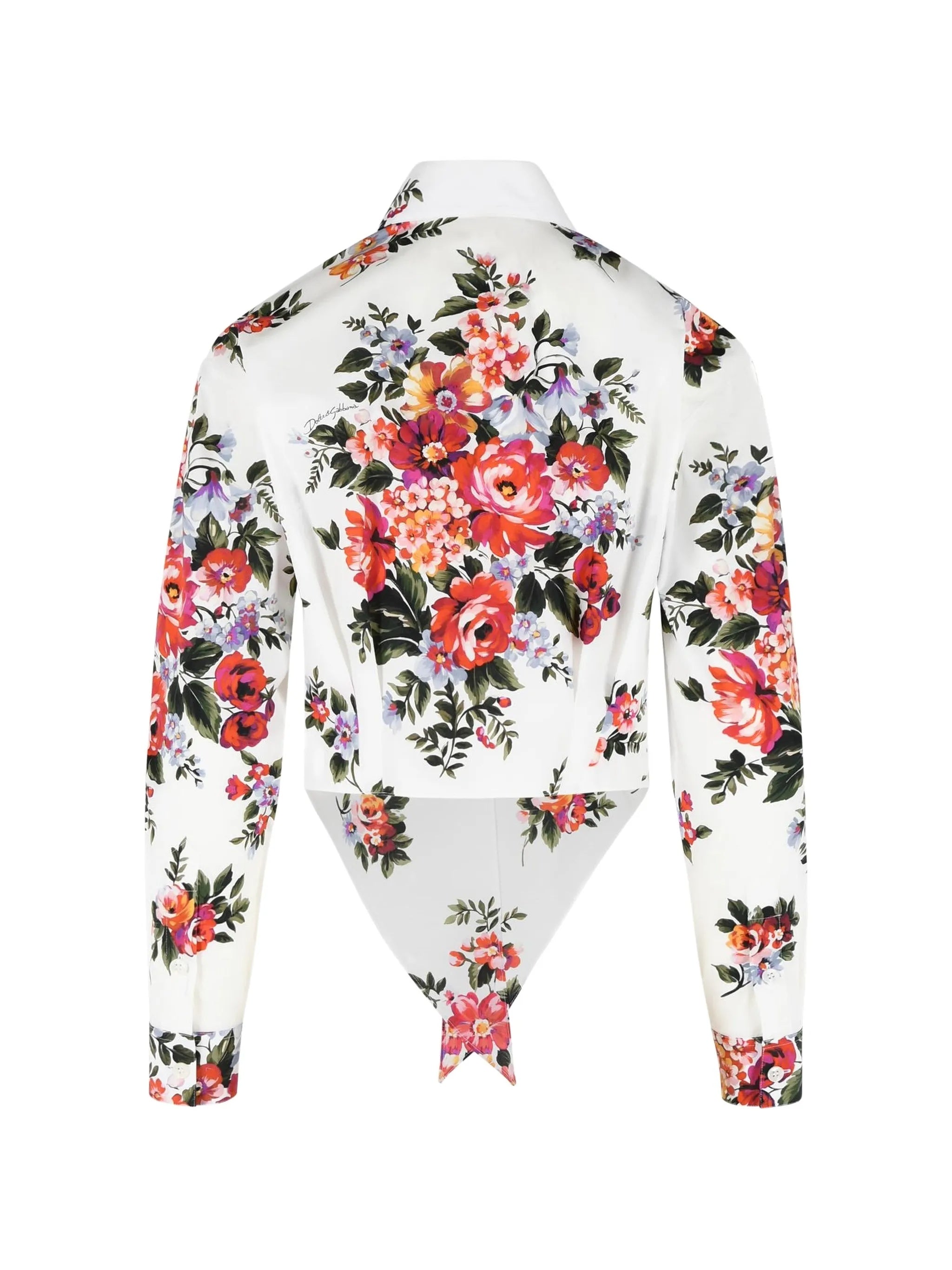 Long-Sleeved Floral Print Cotton Shirt