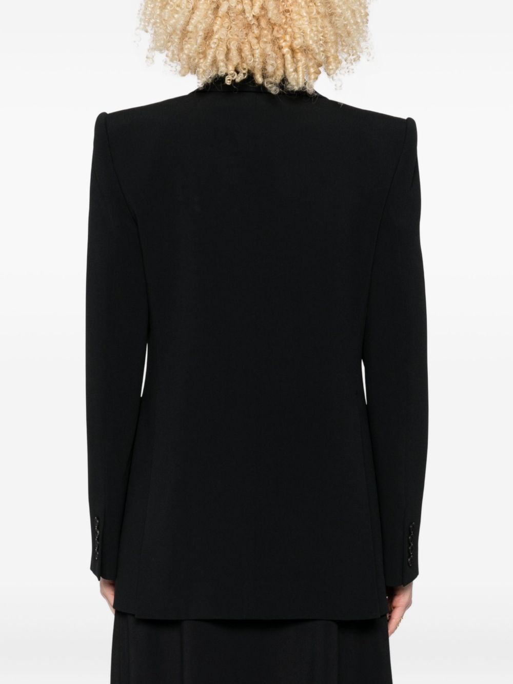Double-Breasted Tailored Jacket In A Crêpe Mix