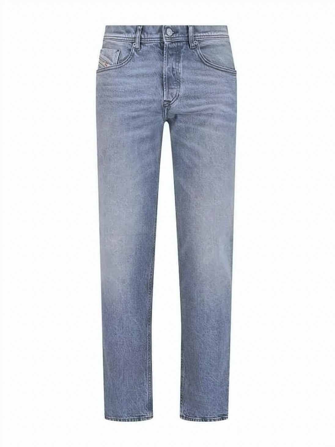 Mid-Rise Straight-Leg Denim Pants with Classic Five-Pocket Design