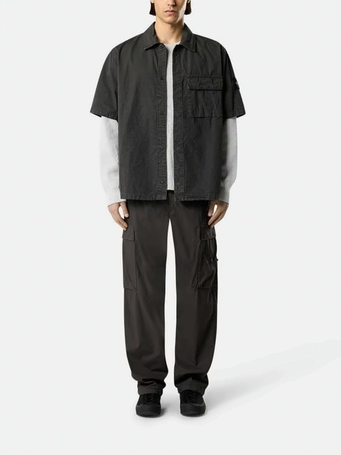 Boxy Black Short-Sleeve Shirt