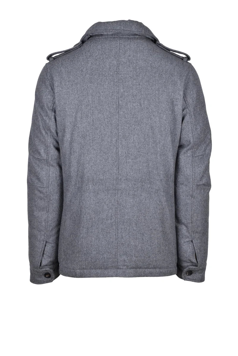 Wool Blend Parka with Down - Grey