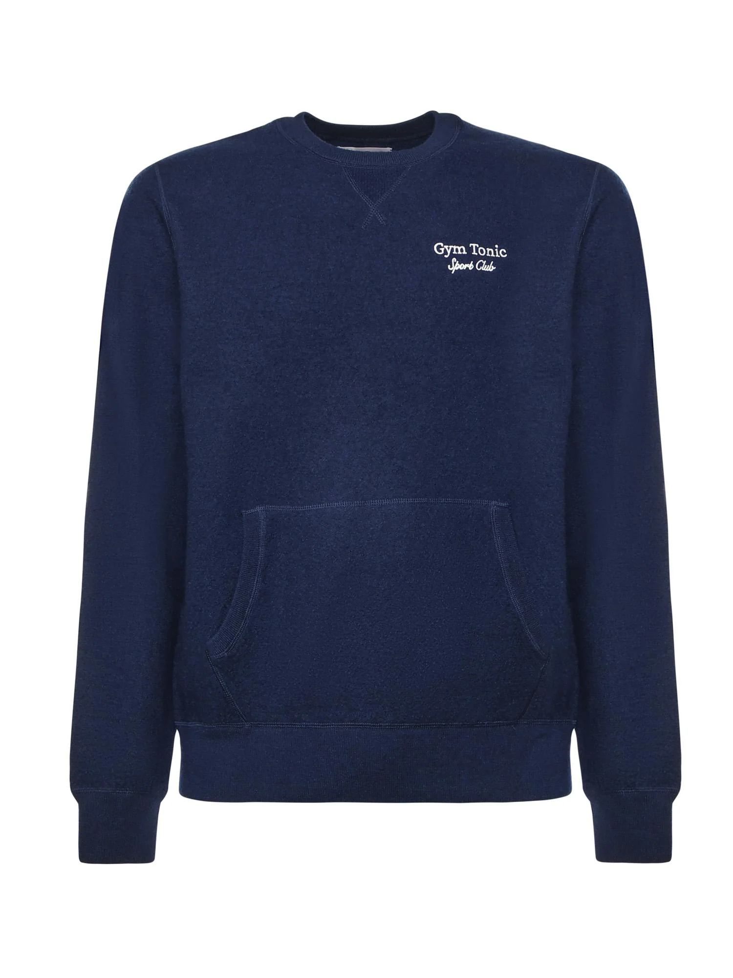 Deep Blue Sweatshirt With Classic Crew Neck