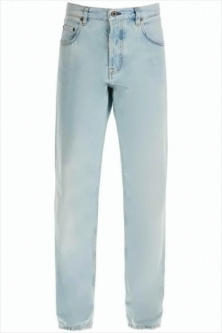 Light Blue Denim Pants with Relaxed Fit