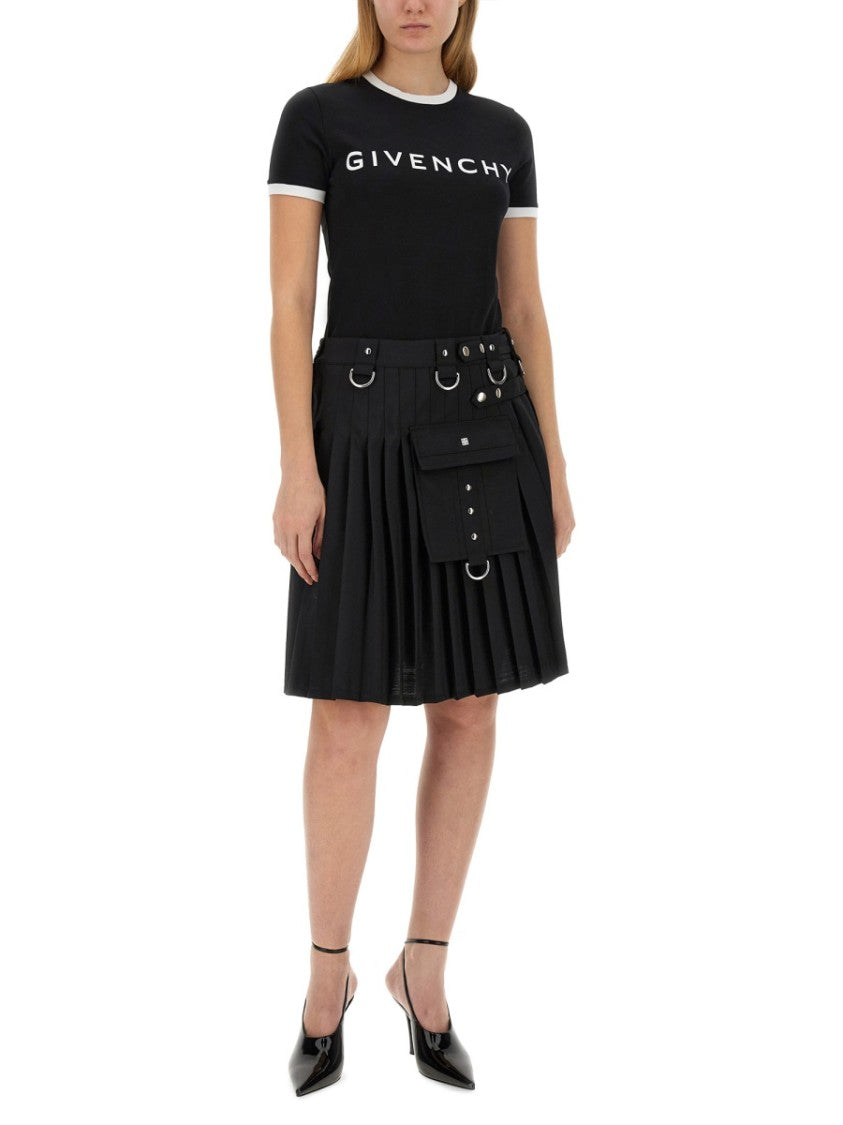 Pleated Black Kilt Skirt