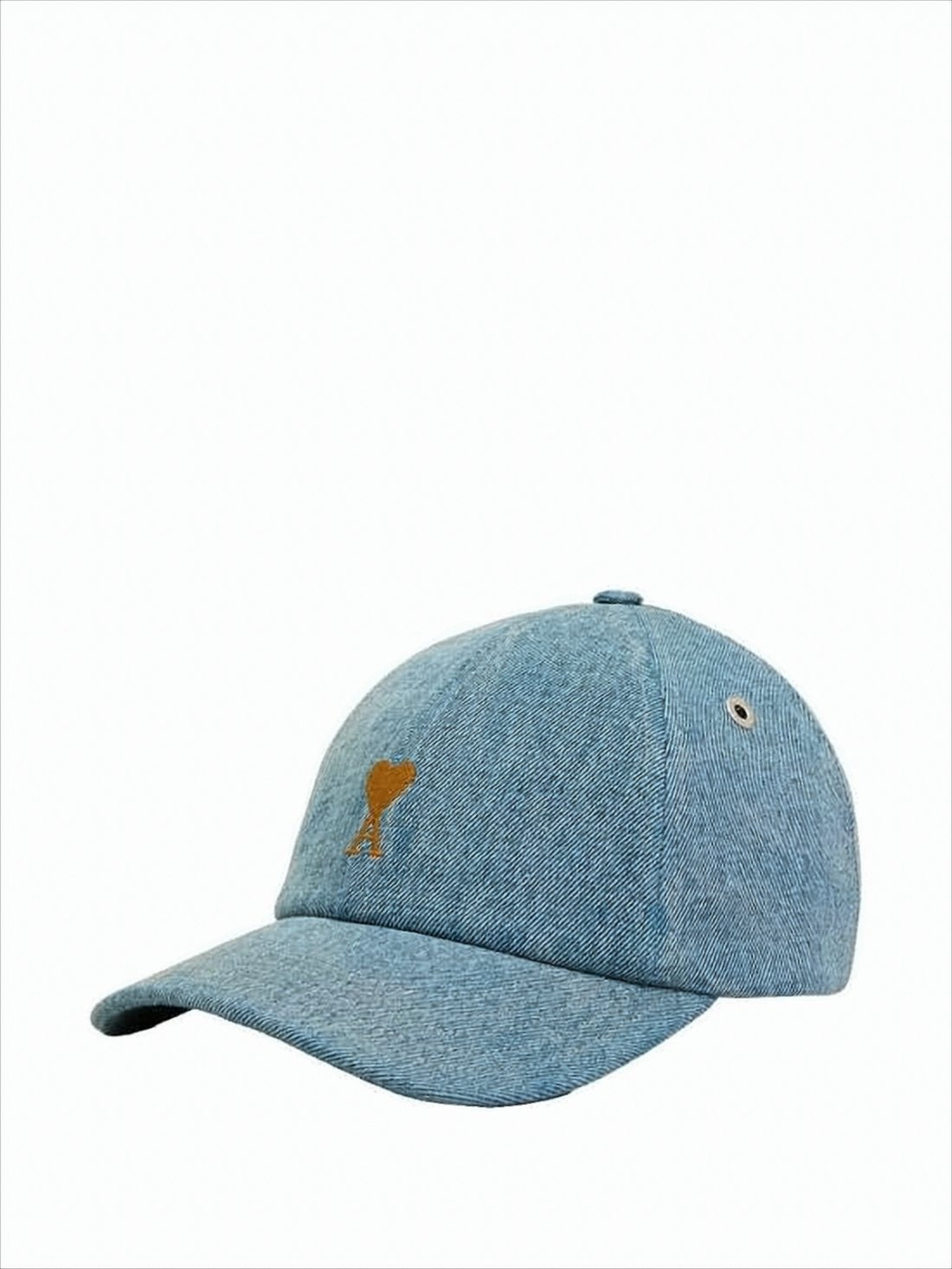Denim-Like Cotton Baseball Cap with Embroidered Emblem
