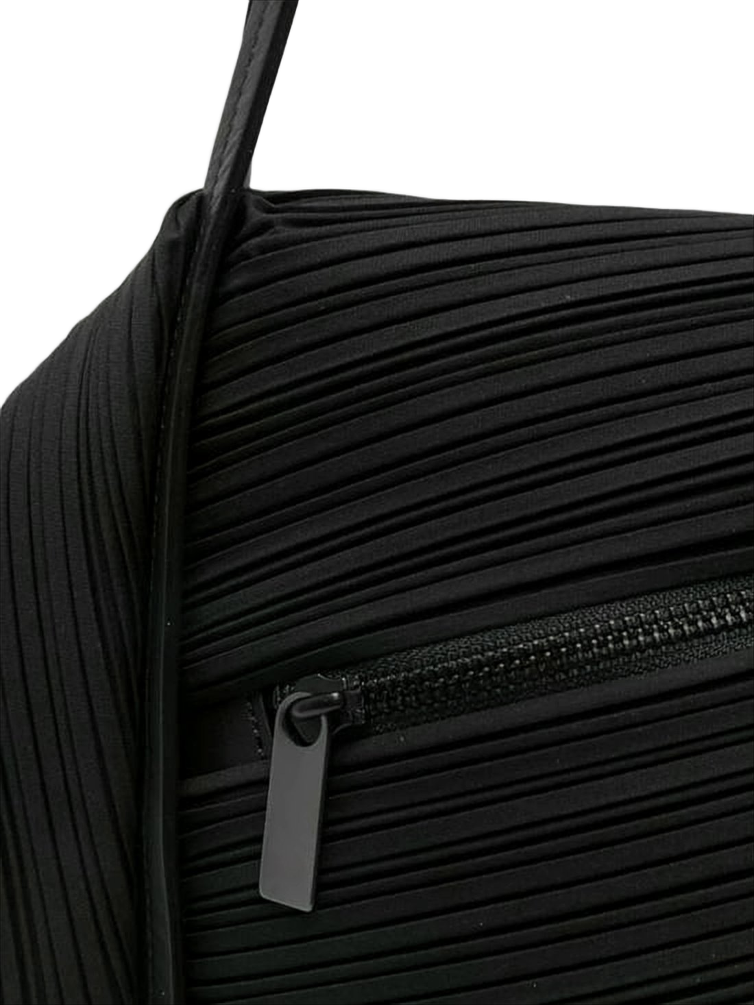 Pleated Design Shoulder Bag with Geometric Structure