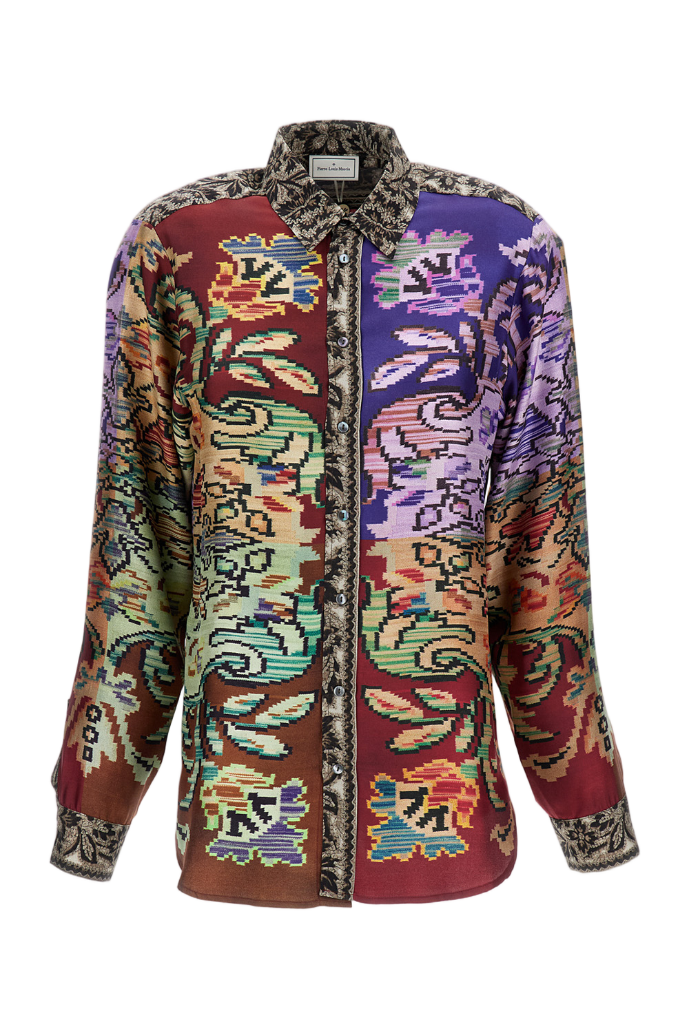Multicolor Patterned Shirt With Classic Collar