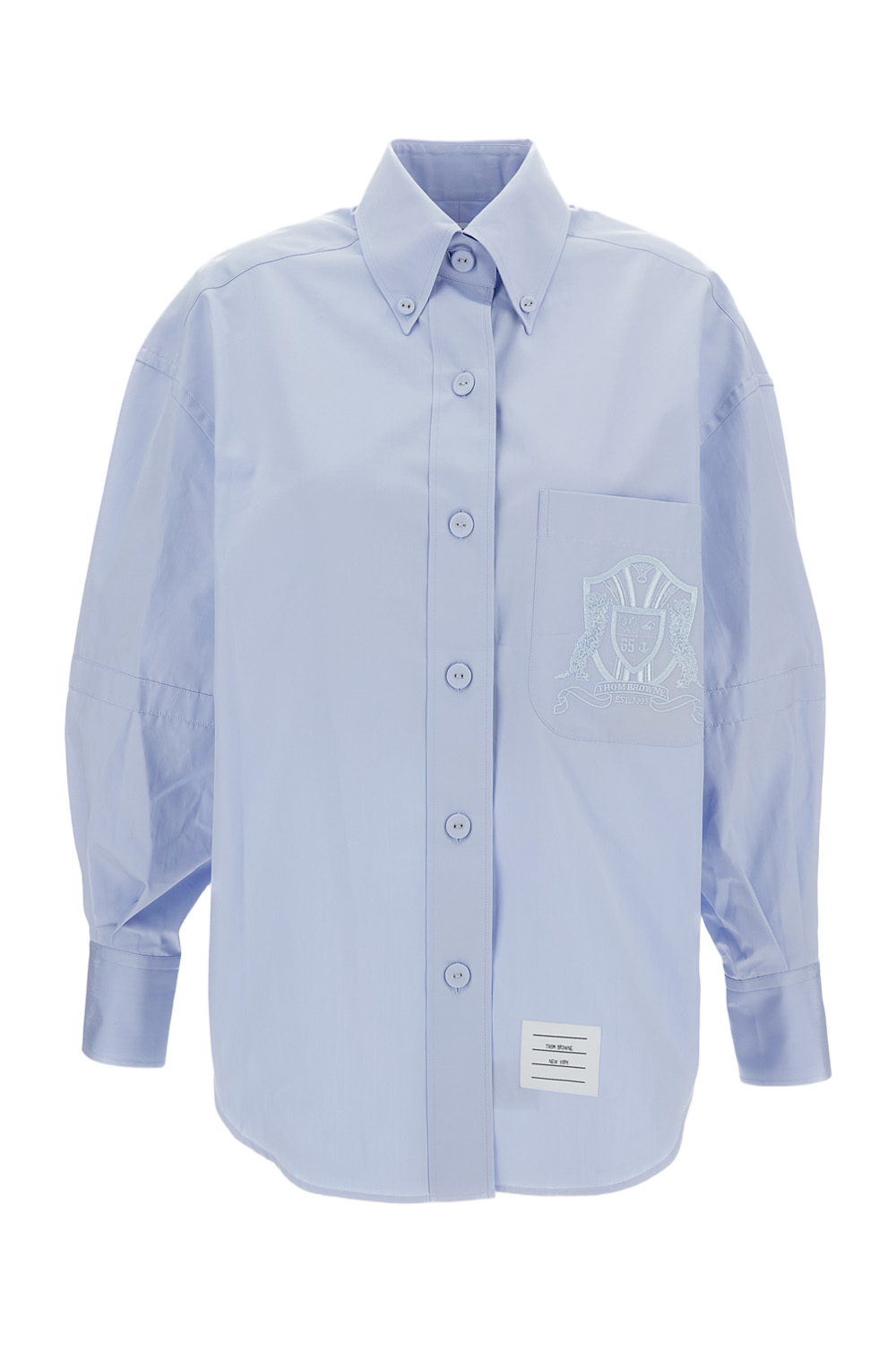 Supersized Long Sleeve Point Collar Shirt