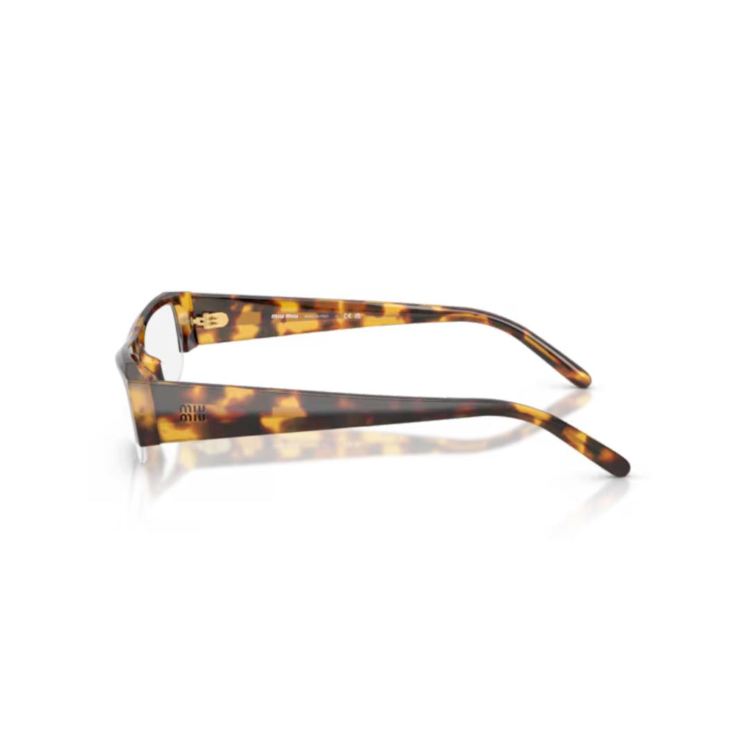 Tortoiseshell Half-Rim Eyeglasses with Slim Arms