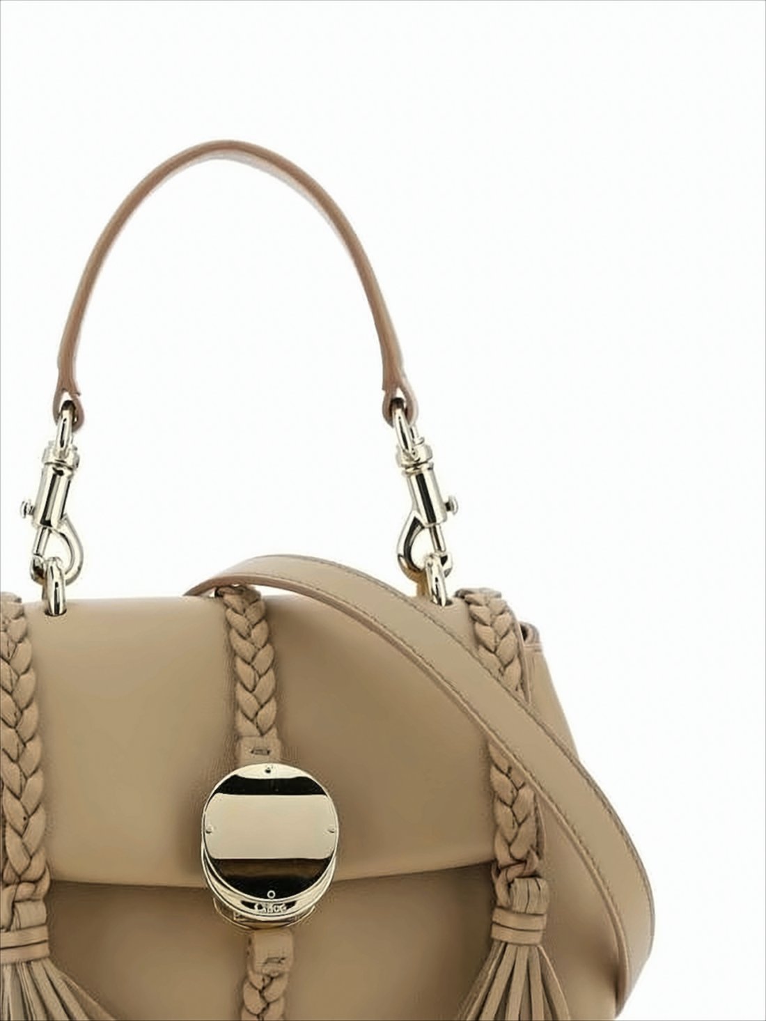 Structured Lambskin Leather Shoulder Bag