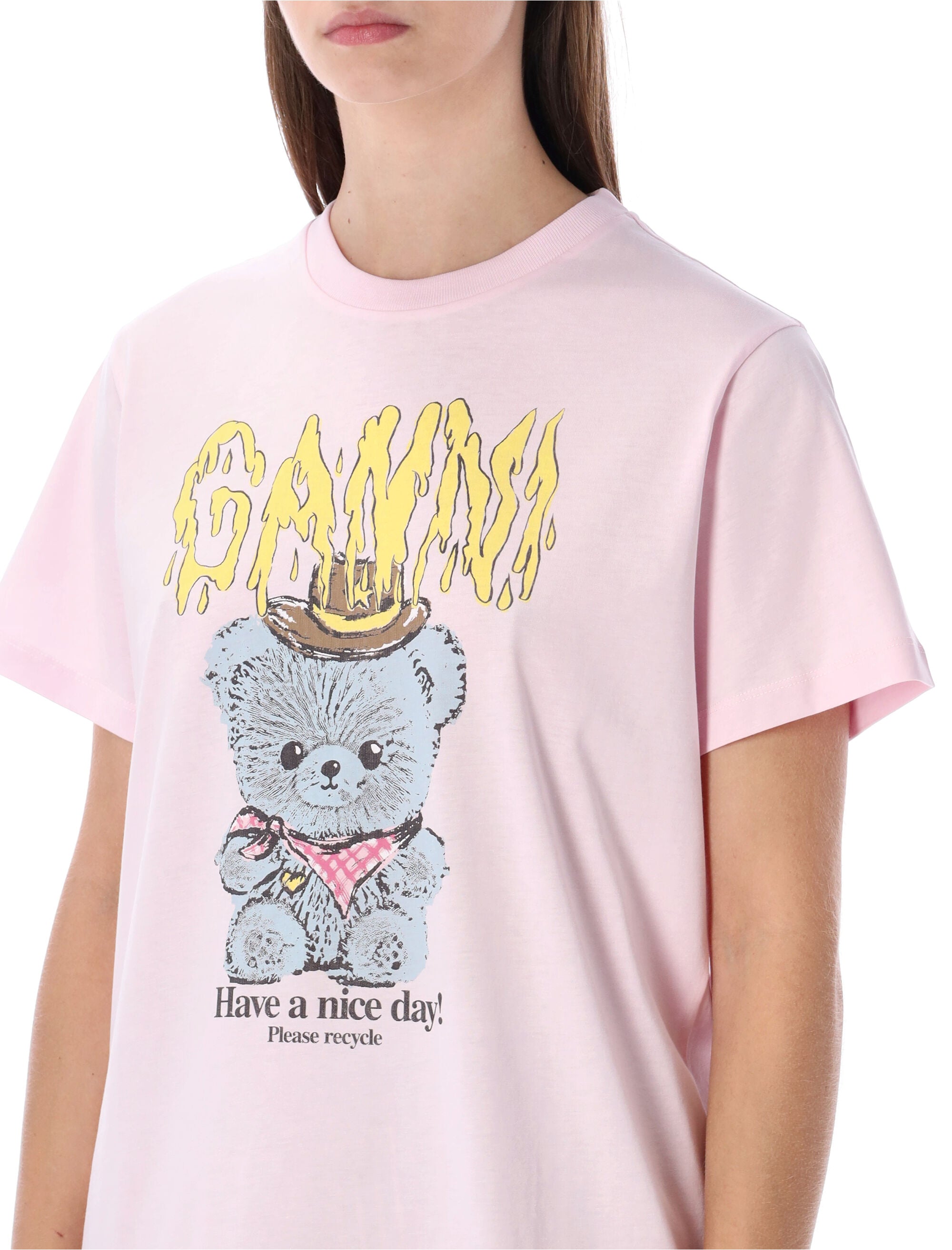 Pink Cowboy Bear Graphic T-Shirt