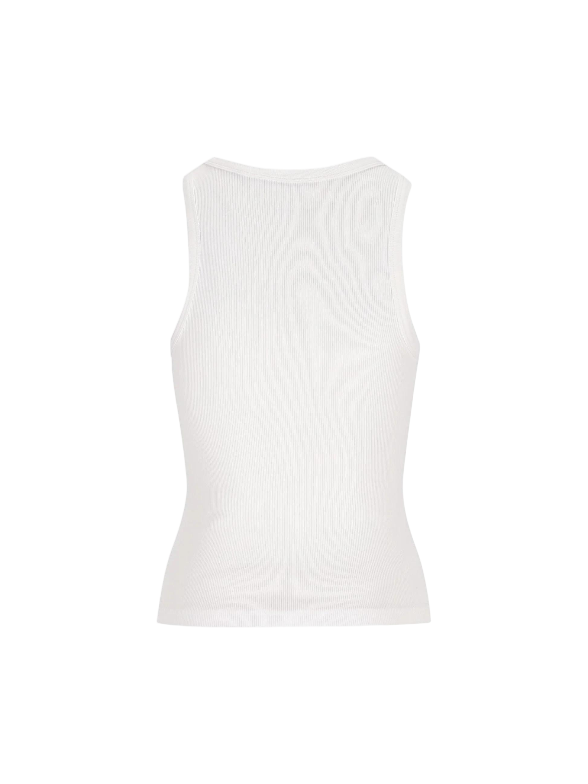 Ribbed Tank Top With Round Neckline