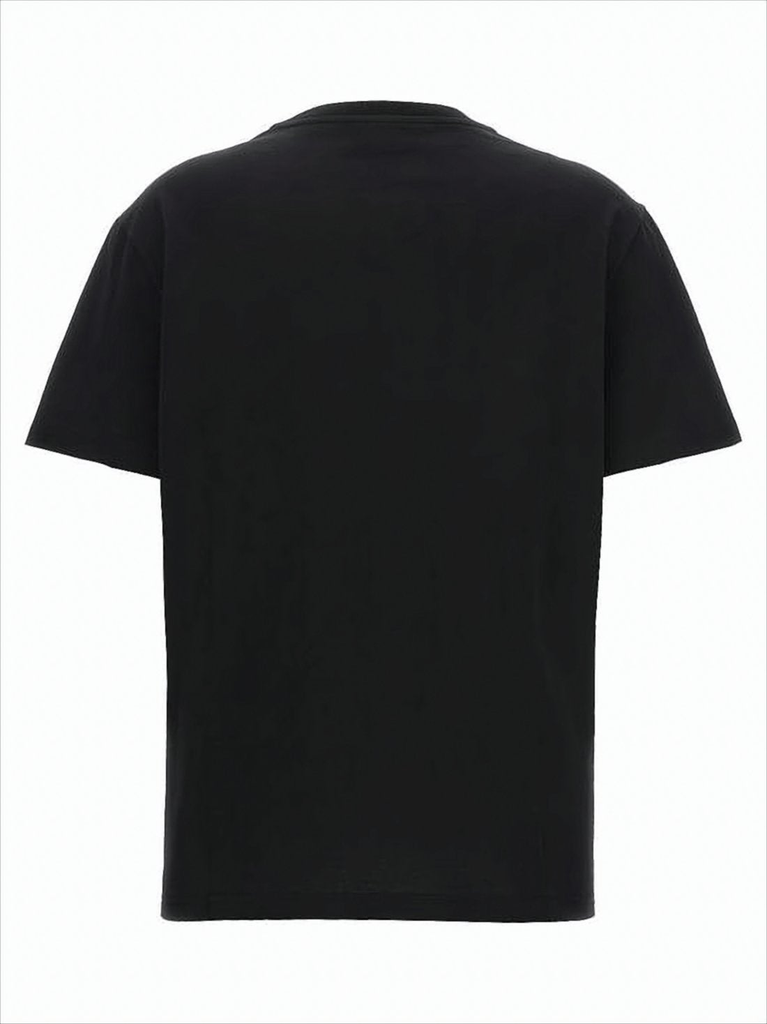 Czarny T-Shirt Crop Top Haftowany