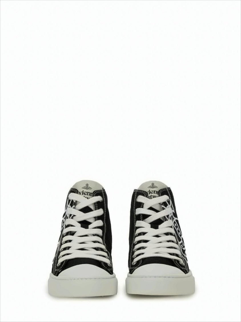 High-Top Sneakers with Graphic Emblem and Textured Sole